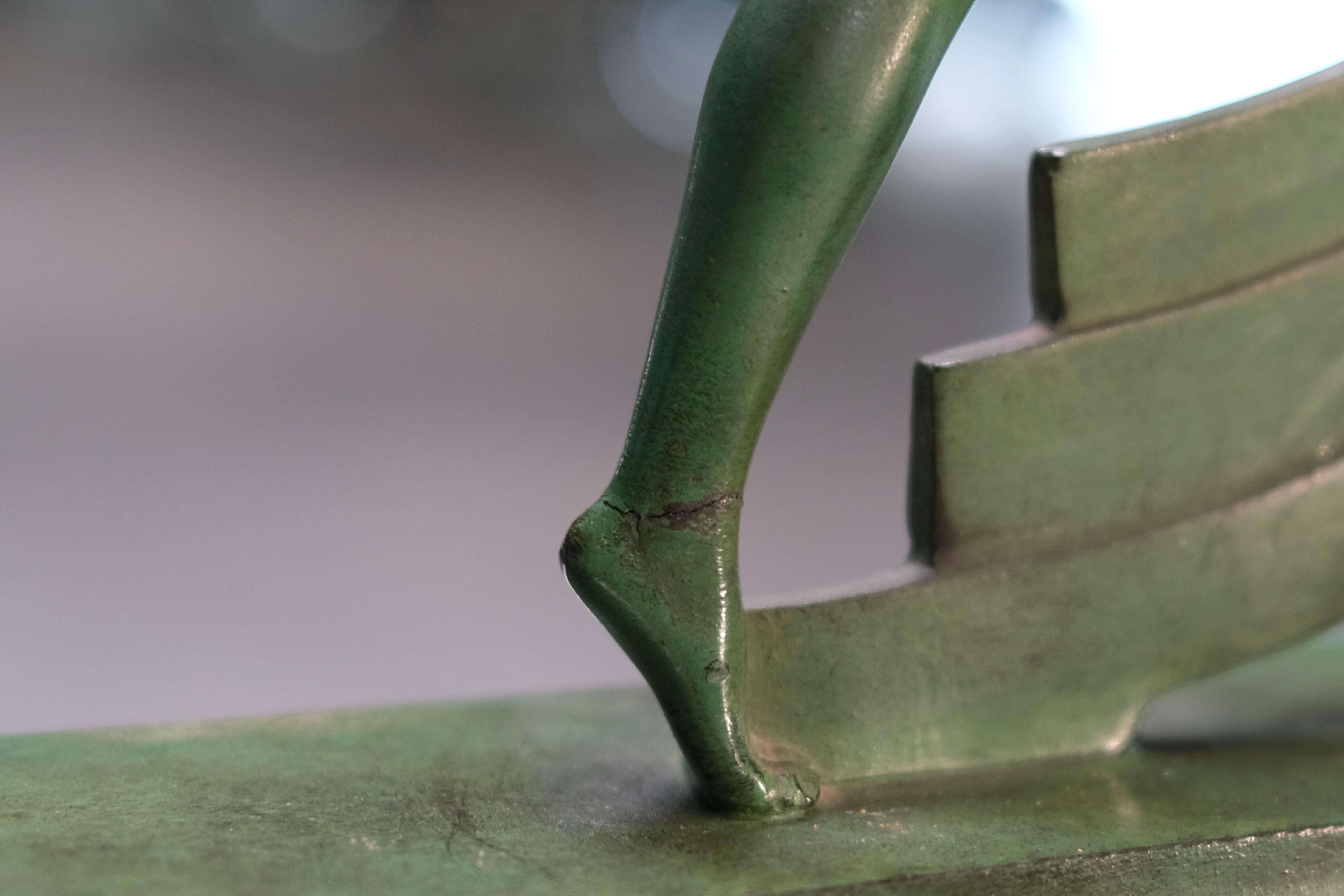 Escultura Art Decó Bailarina Bacchanale de Janle para Max Le Verrier, Francia Años 30 Francés en venta