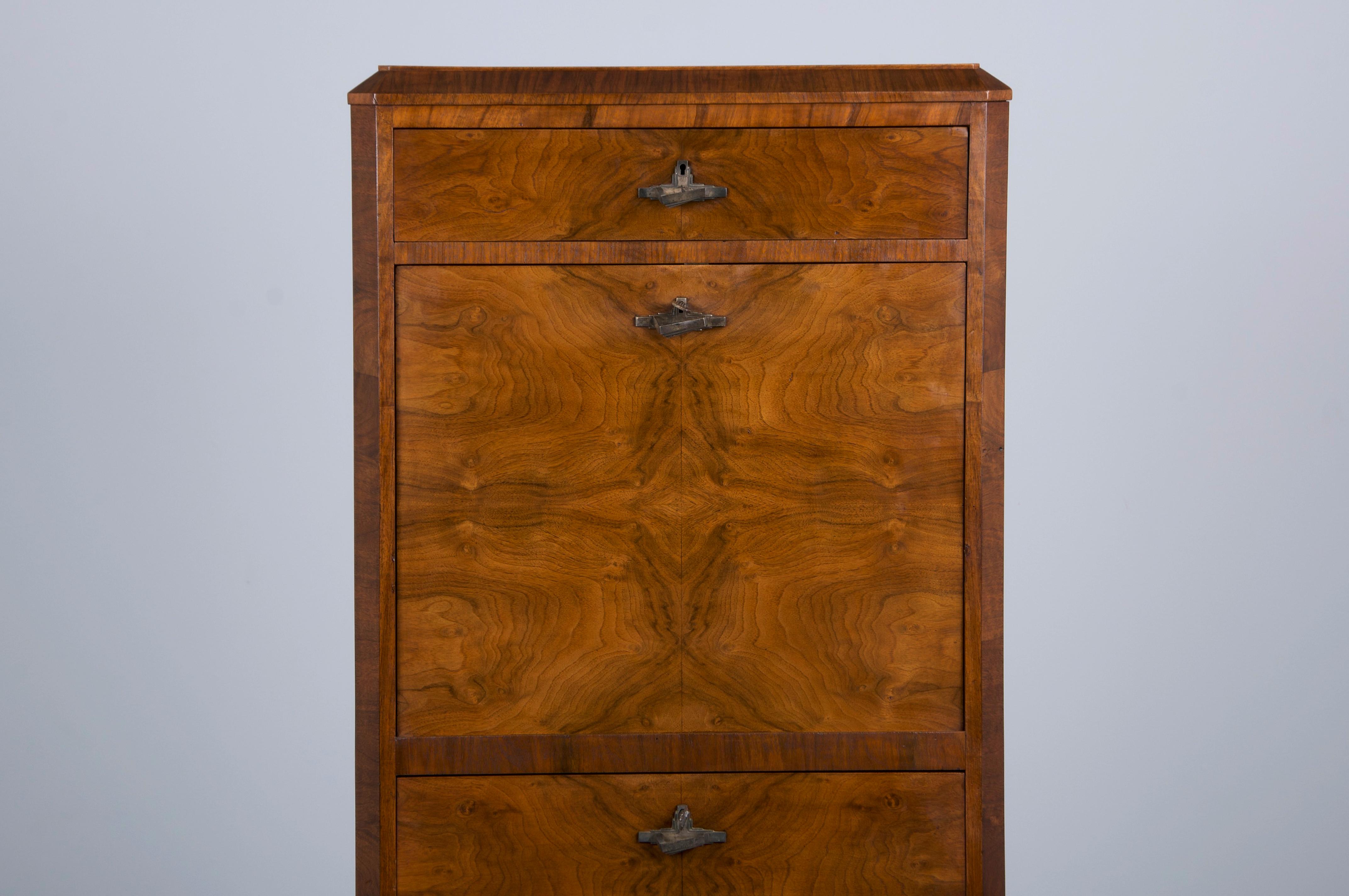 Cuir Secrétaire de bureau Art déco français des années 1930