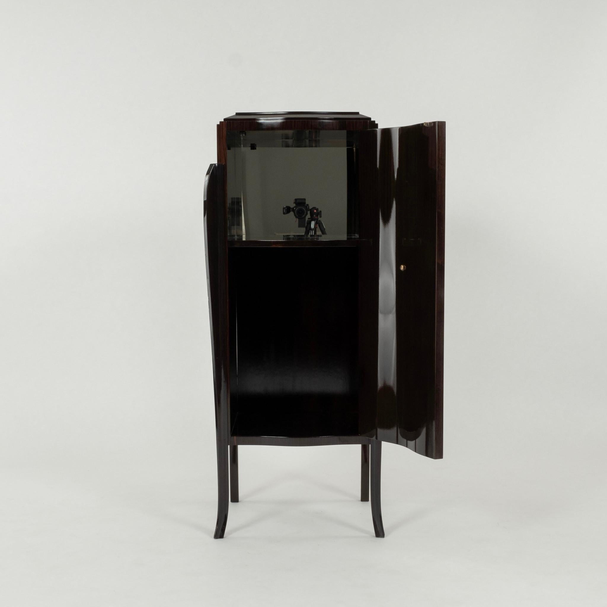 Inlay 1930s French Art Deco Cabinet or Dry Bar Attr. to Jules Leleu