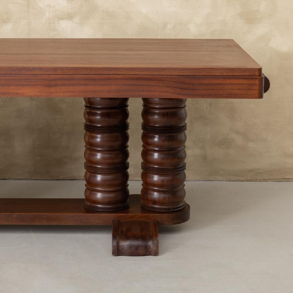 1930's French Art Deco Carved Dining Table by Gaston Poisson 6