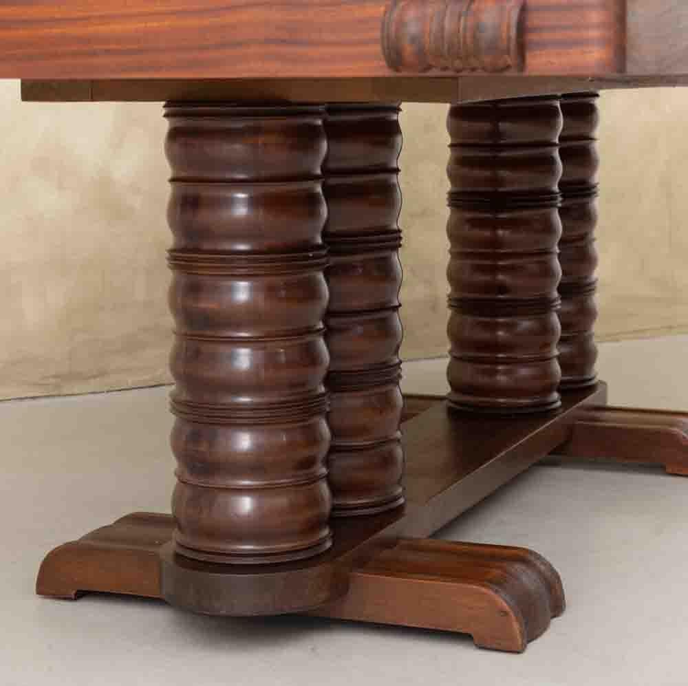 1930's French Art Deco Carved Dining Table by Gaston Poisson 9
