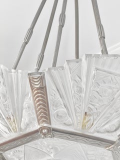 1930’s French Art Deco chandelier signed Verrerie des Hanots