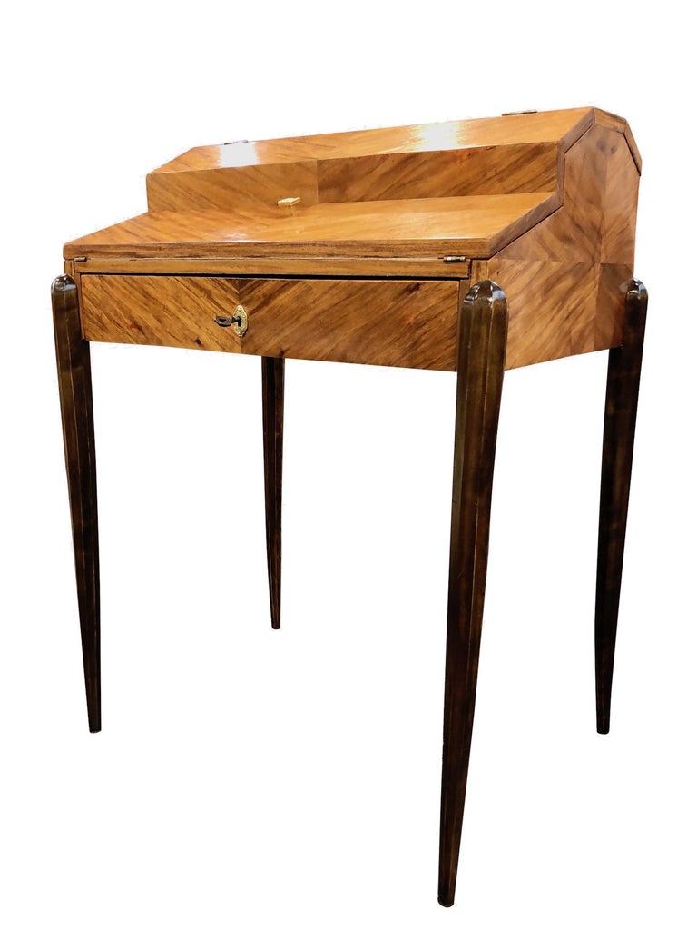 1930s French Art Deco Davenport on Thin Table Legs in Real ...