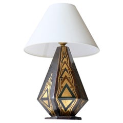 Lampada da scrivania francese Art Deco Dinanderie del 1930