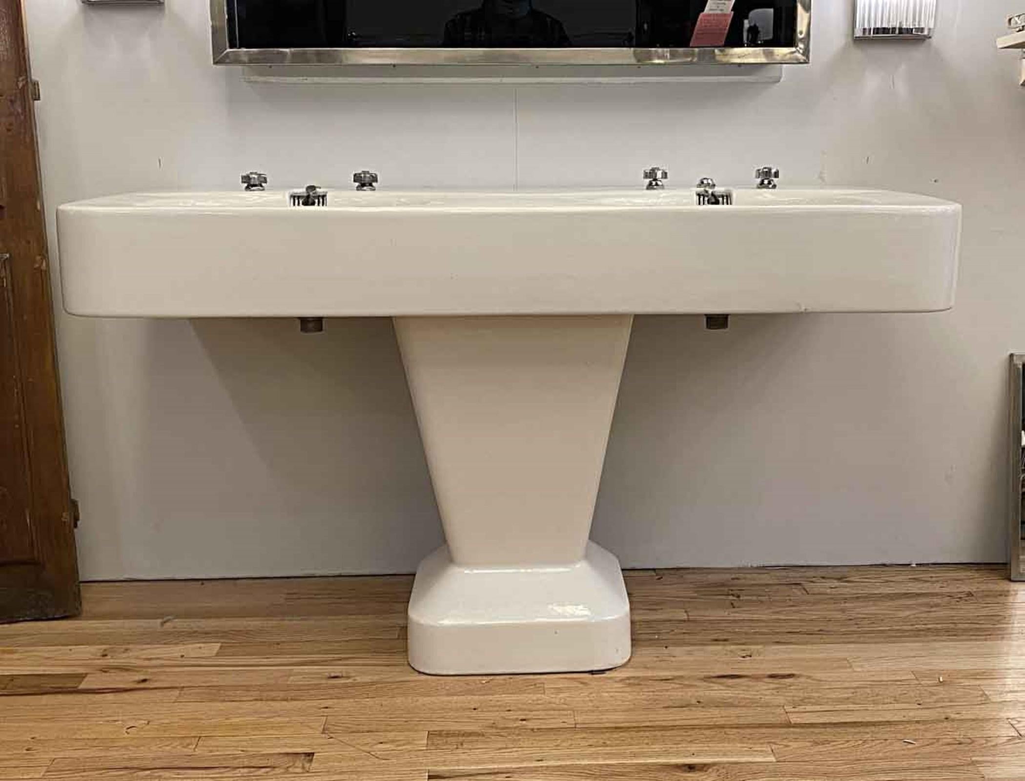 art deco double sink
