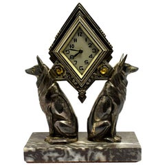 Retro 1930s French Art Deco Figural Clock