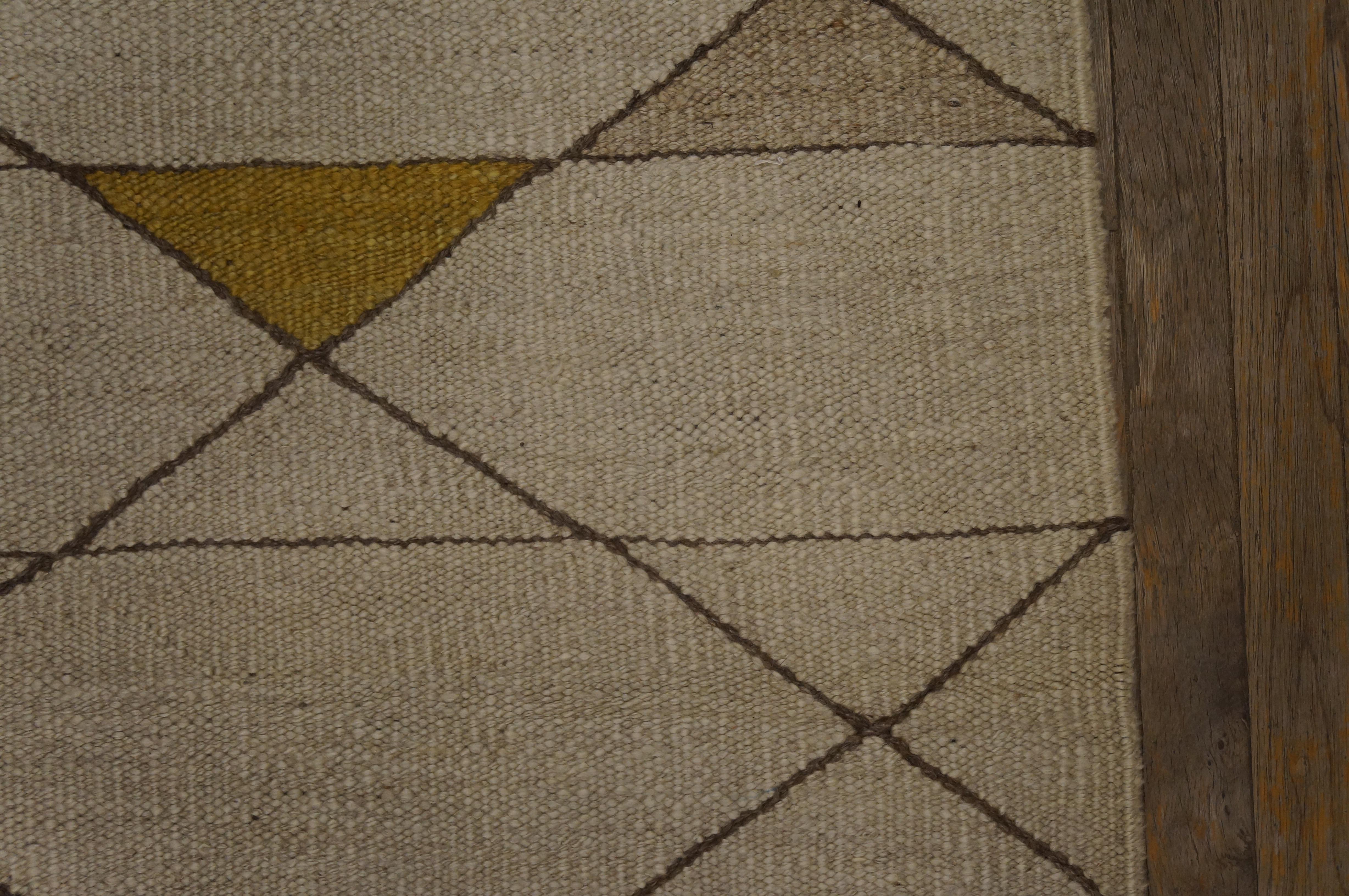 1930s French Art Deco Flat-Weave Carpet ( 4'9