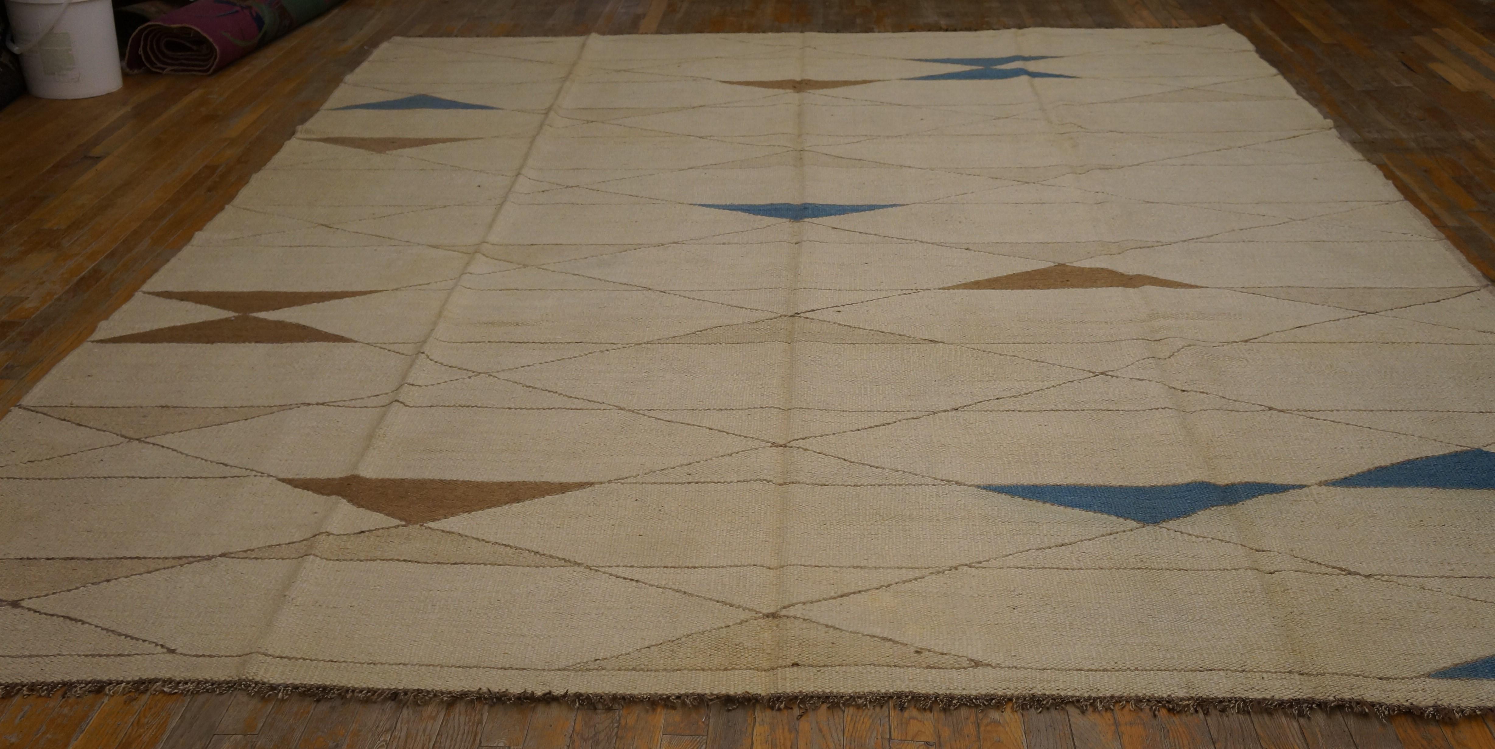 1930s French Art Deco flat-weave carpet (9'6