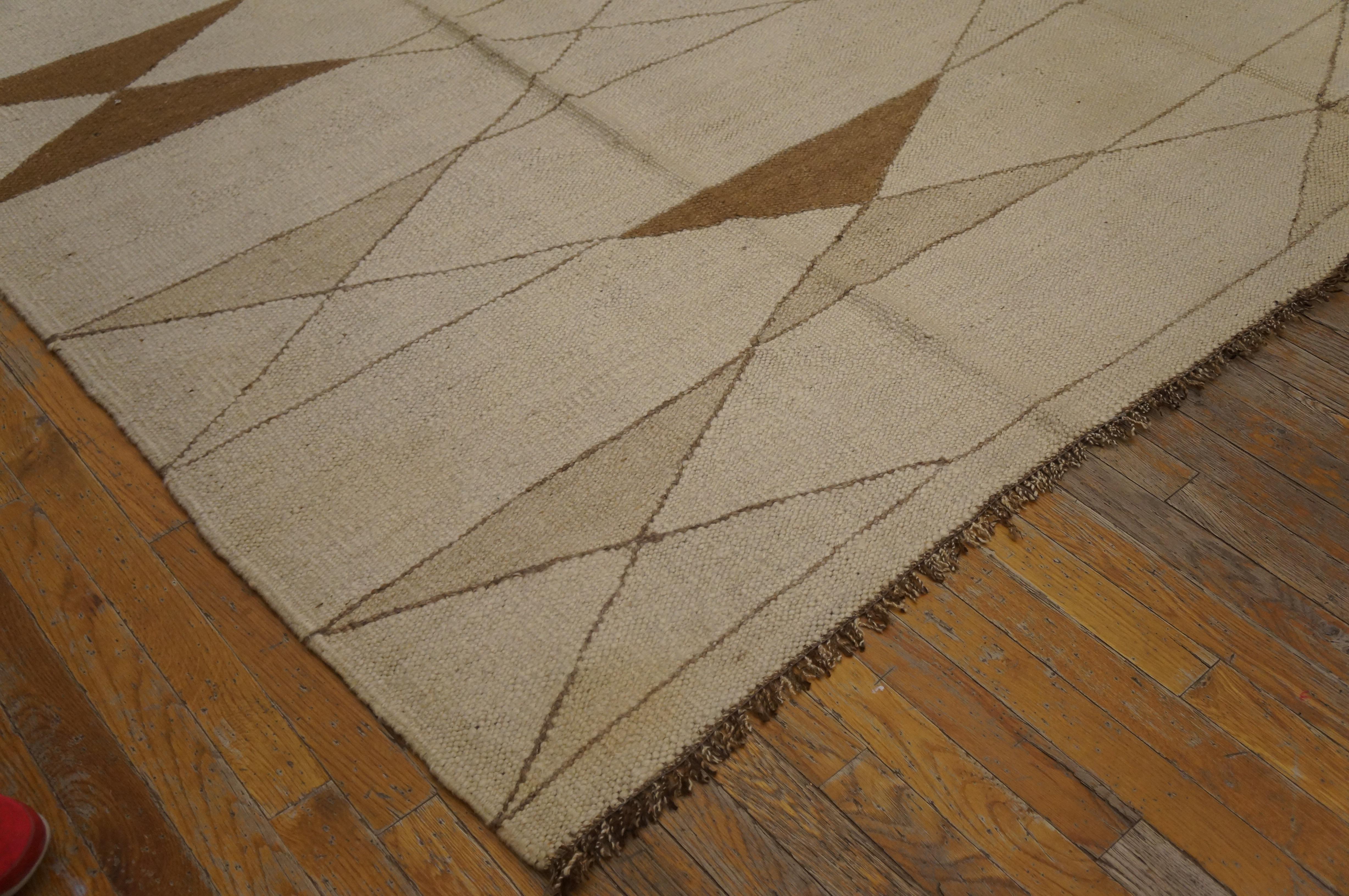 1930s French Art Deco Flat-Weave Rug ( 9'6
