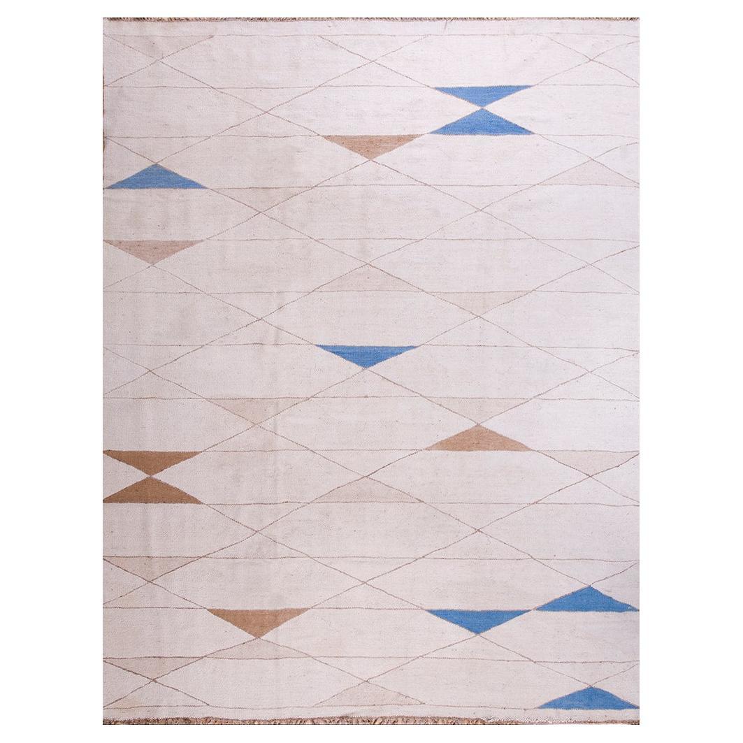 Französischer Flachgewebe-Teppich im Art déco-Stil aus den 1930er Jahren ( 9''6 x 12'' - 290 x 365)
