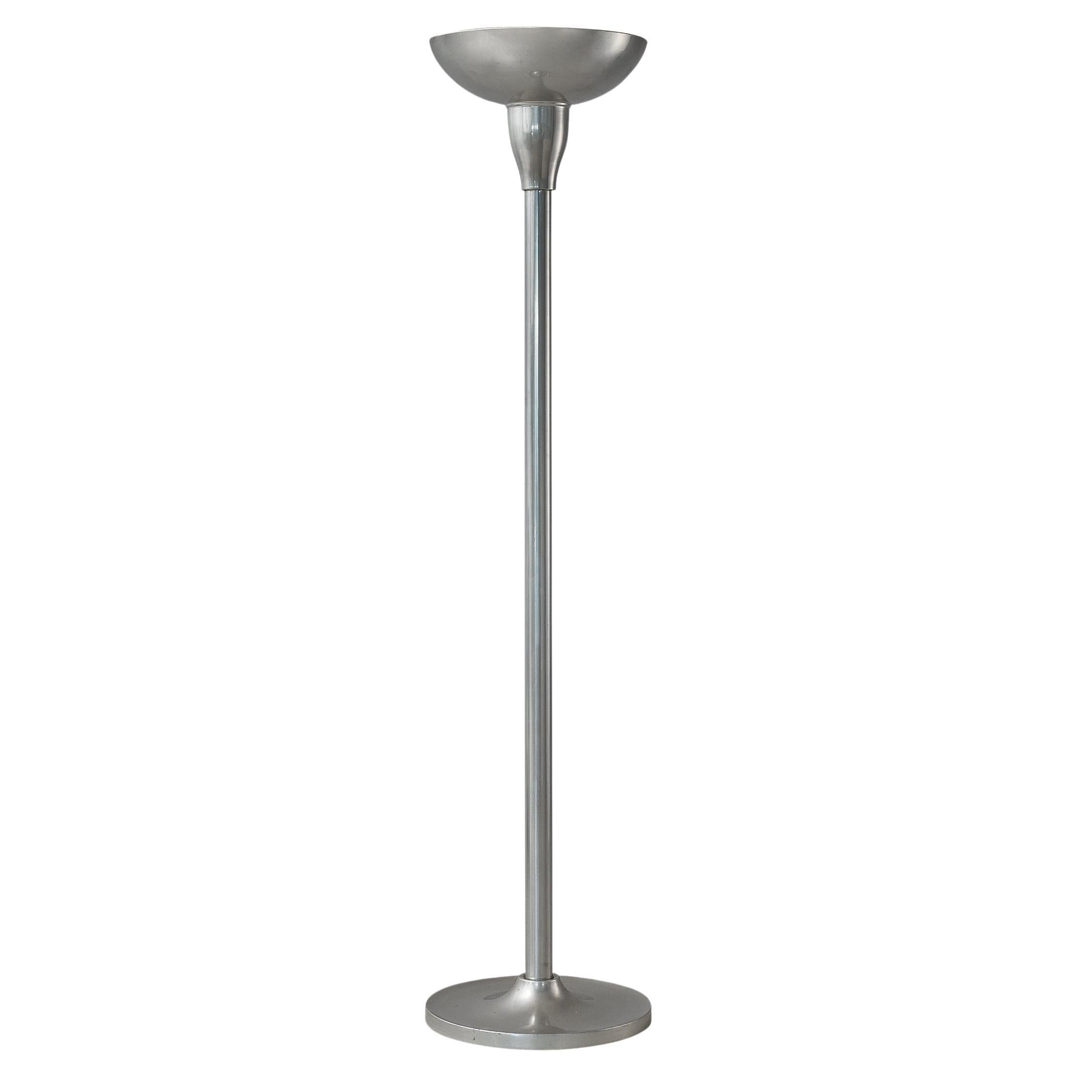 Lampadaire Art Déco français des années 1930 en aluminium