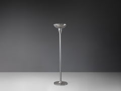1930s French Art Deco Floor Lamp in Silver Aluminum