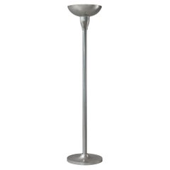 Lampadaire Art déco français des années 1930 en aluminium argenté