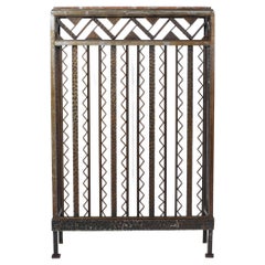 1930s French Art Deco Forged Iron and Marble Console Table Radiator Cover