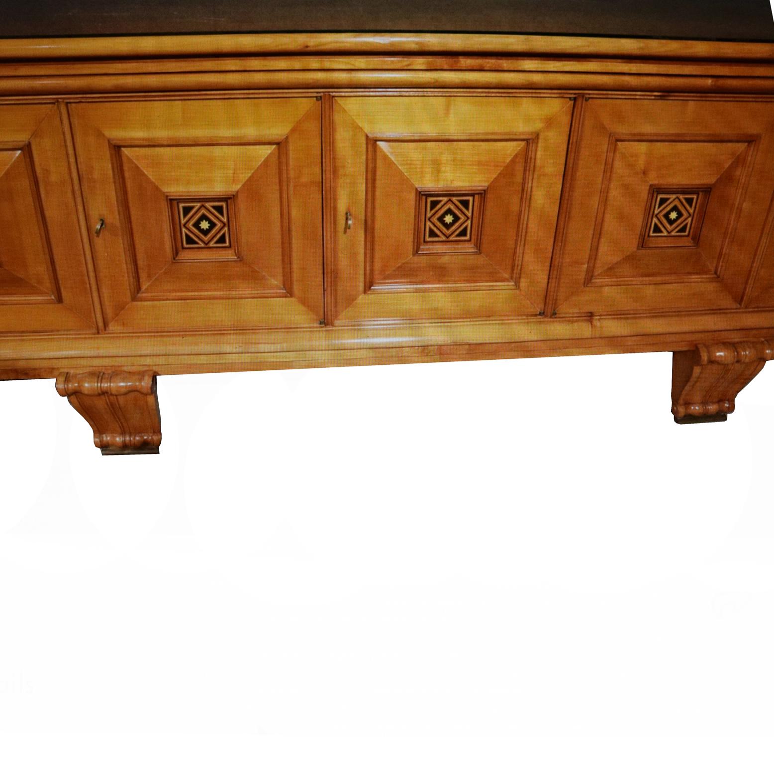 Mid-20th Century 1930s French Art Deco Fruitwood Sideboard For Sale