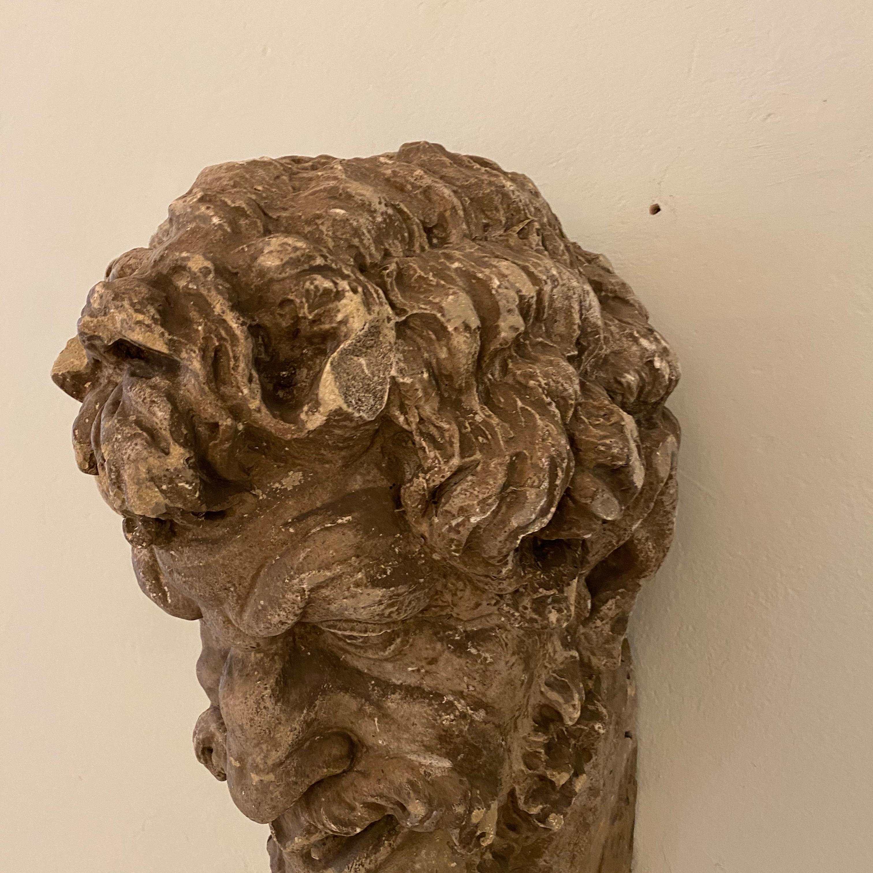 1930s French Art Deco Huge Plaster Head of a Satyr For Sale 6