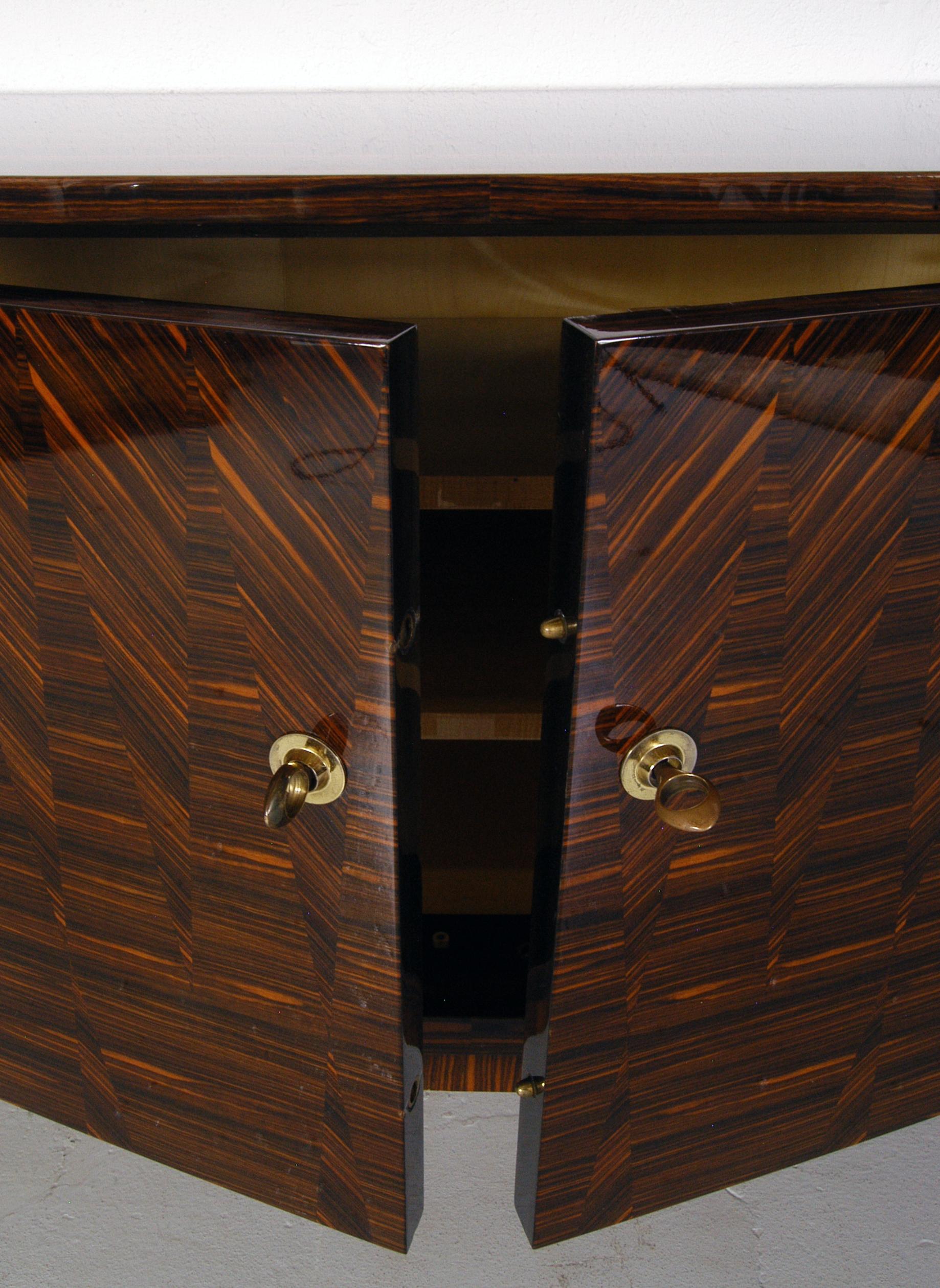  French Lacquered Art Deco Sideboard / Credenza in Macassar Ebony and Maple 4