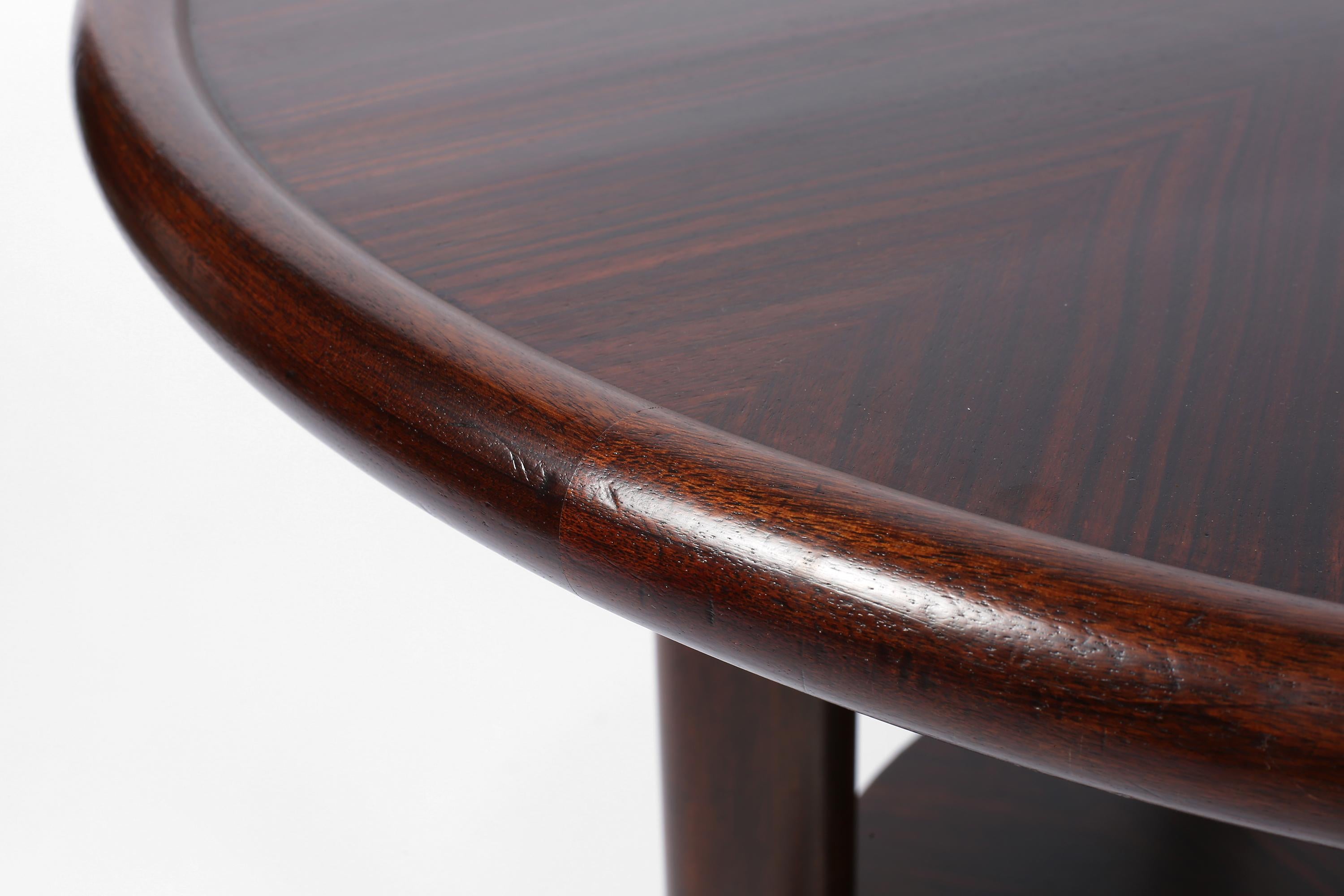20th Century 1930s French Art Deco Macassar Ebony Circular Centre Table For Sale