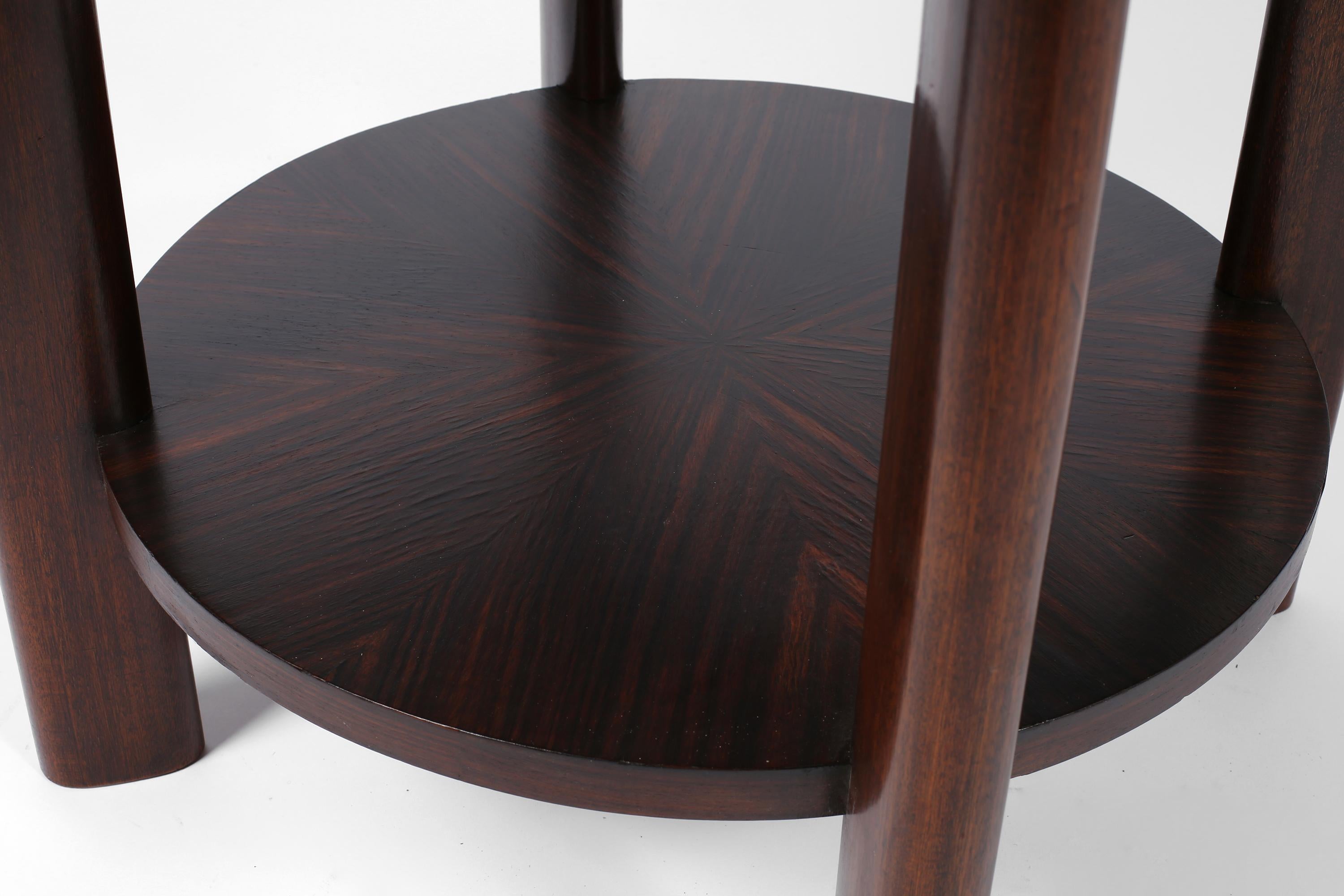 1930s French Art Deco Macassar Ebony Circular Centre Table For Sale 1