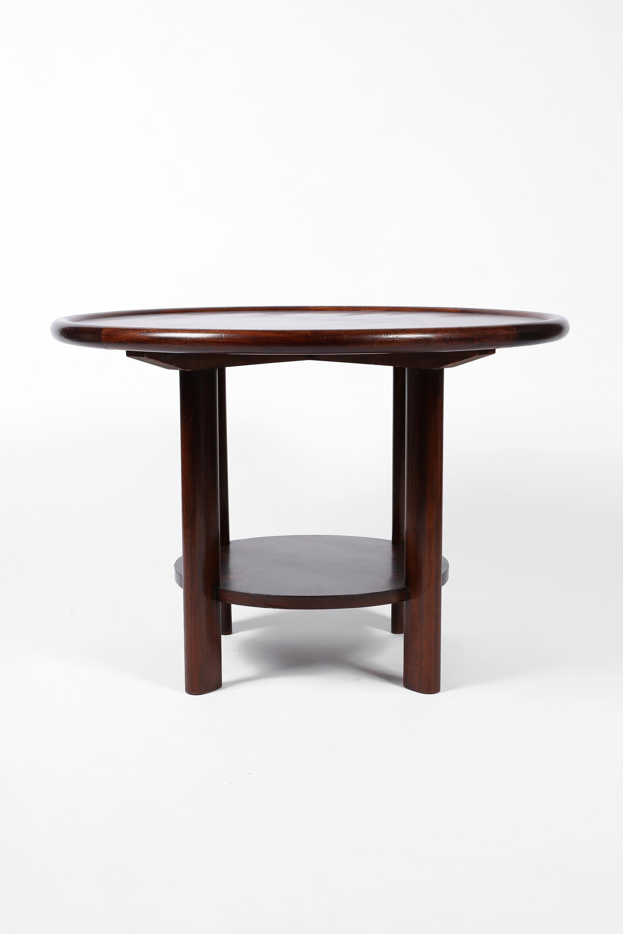1930s French Art Deco Macassar Ebony Circular Centre Table For Sale 2