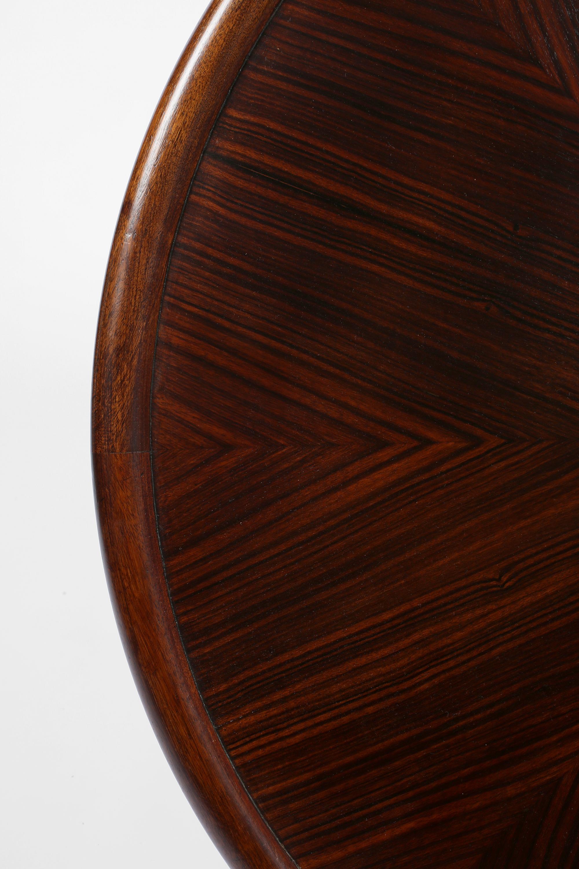 1930s French Art Deco Macassar Ebony Circular Centre Table For Sale 3