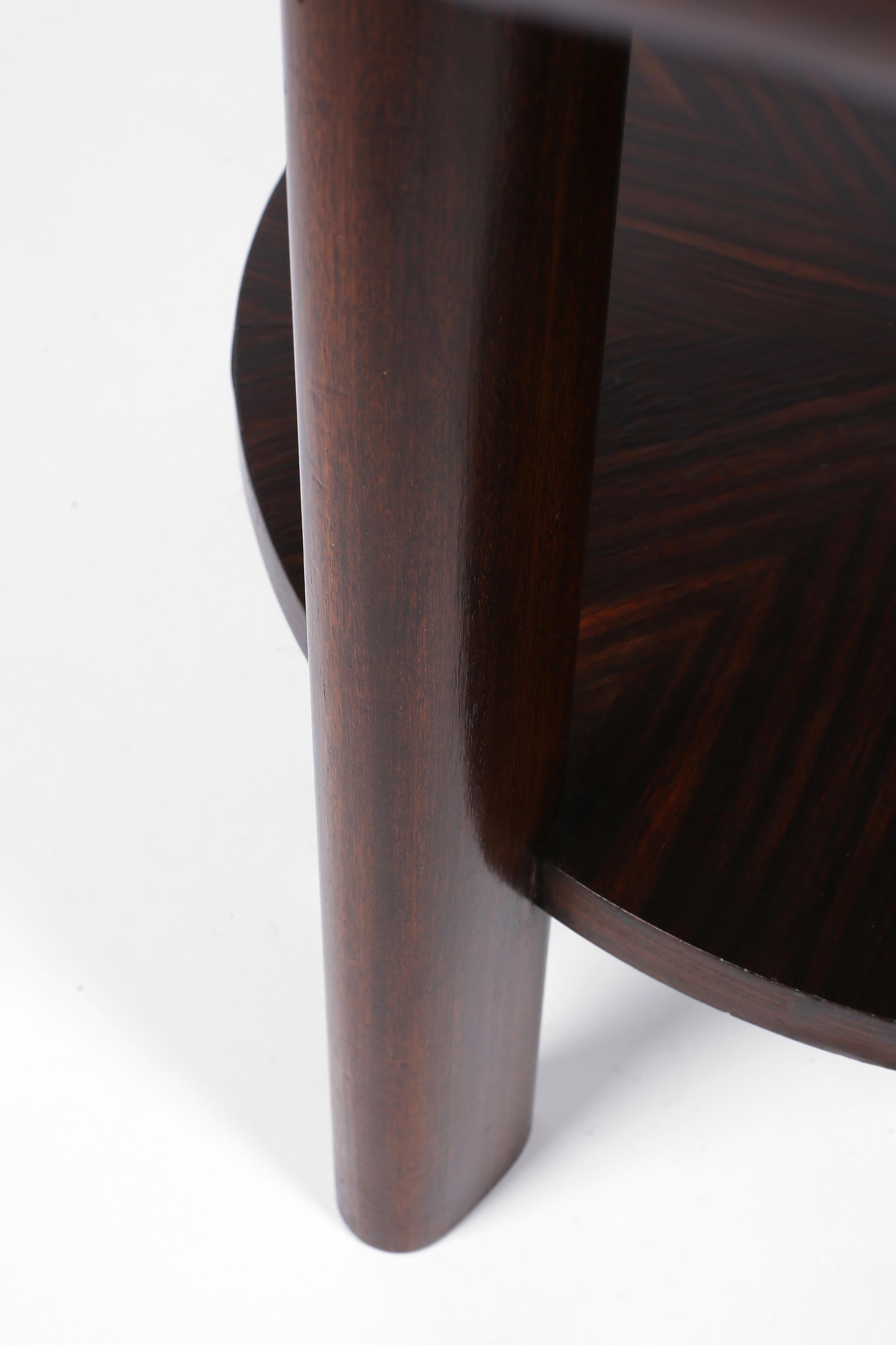 1930s French Art Deco Macassar Ebony Circular Centre Table For Sale 5