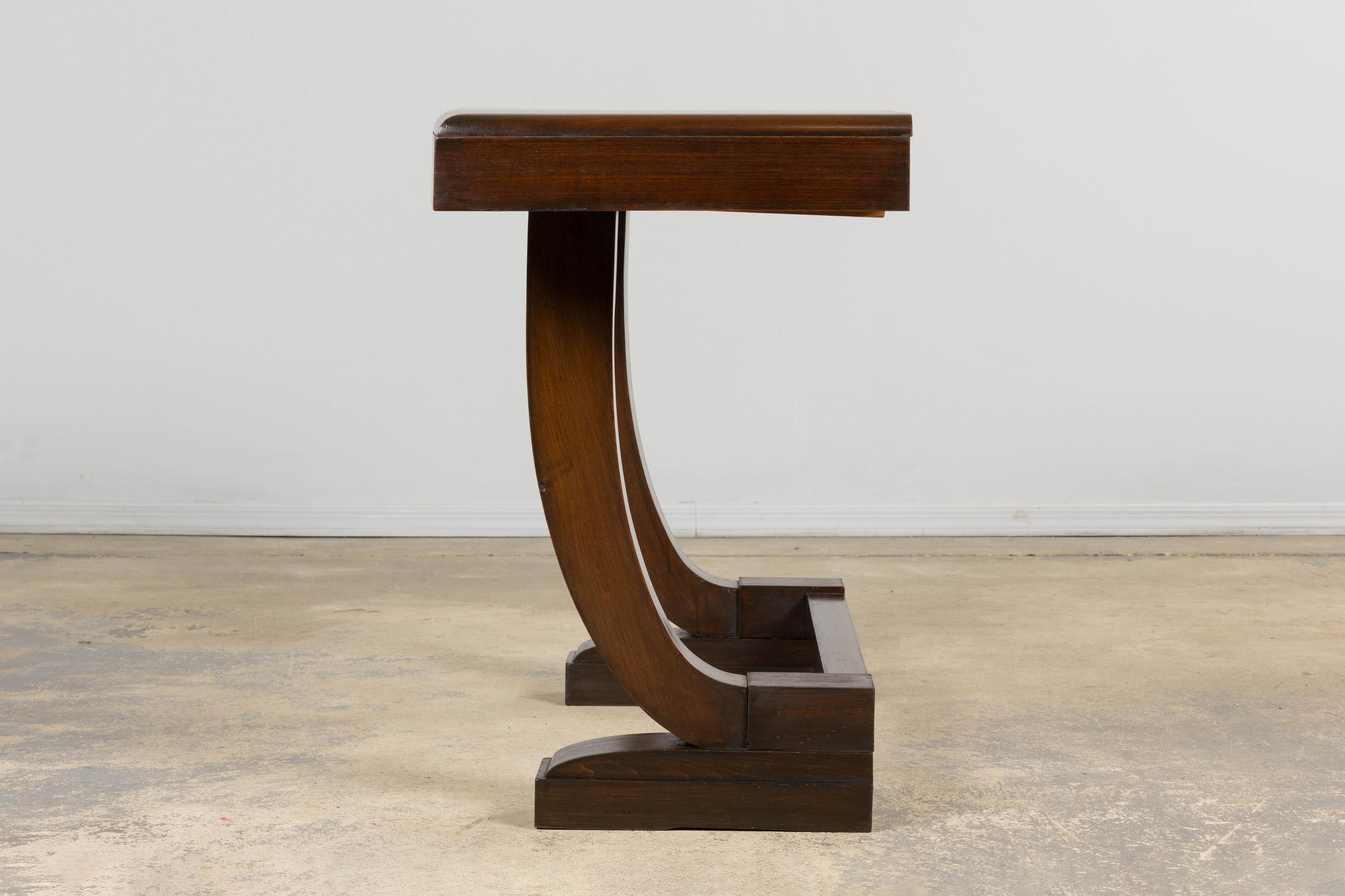 1930s French Art Deco Mahogany Console Table For Sale 5