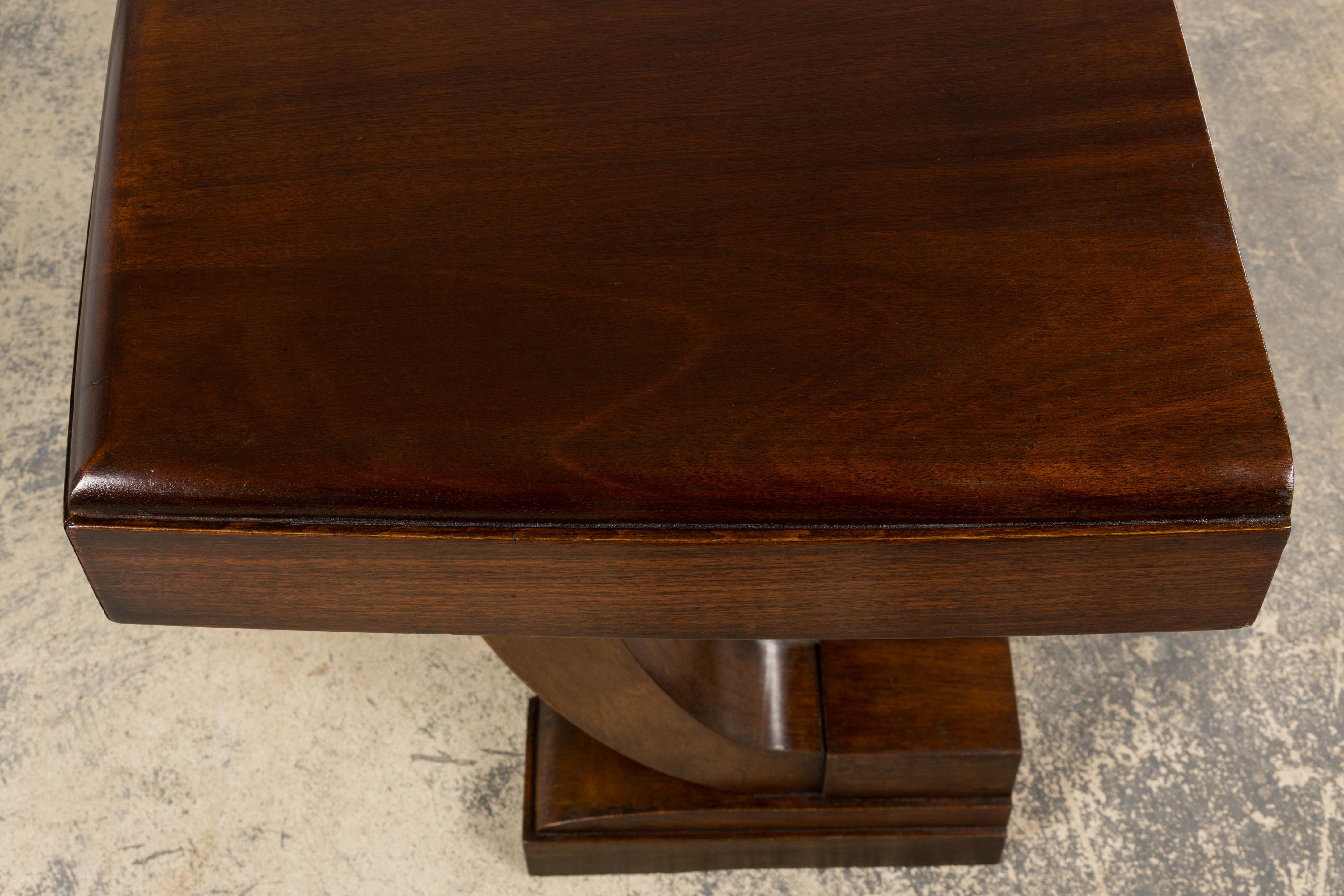 1930s French Art Deco Mahogany Console Table en venta 6
