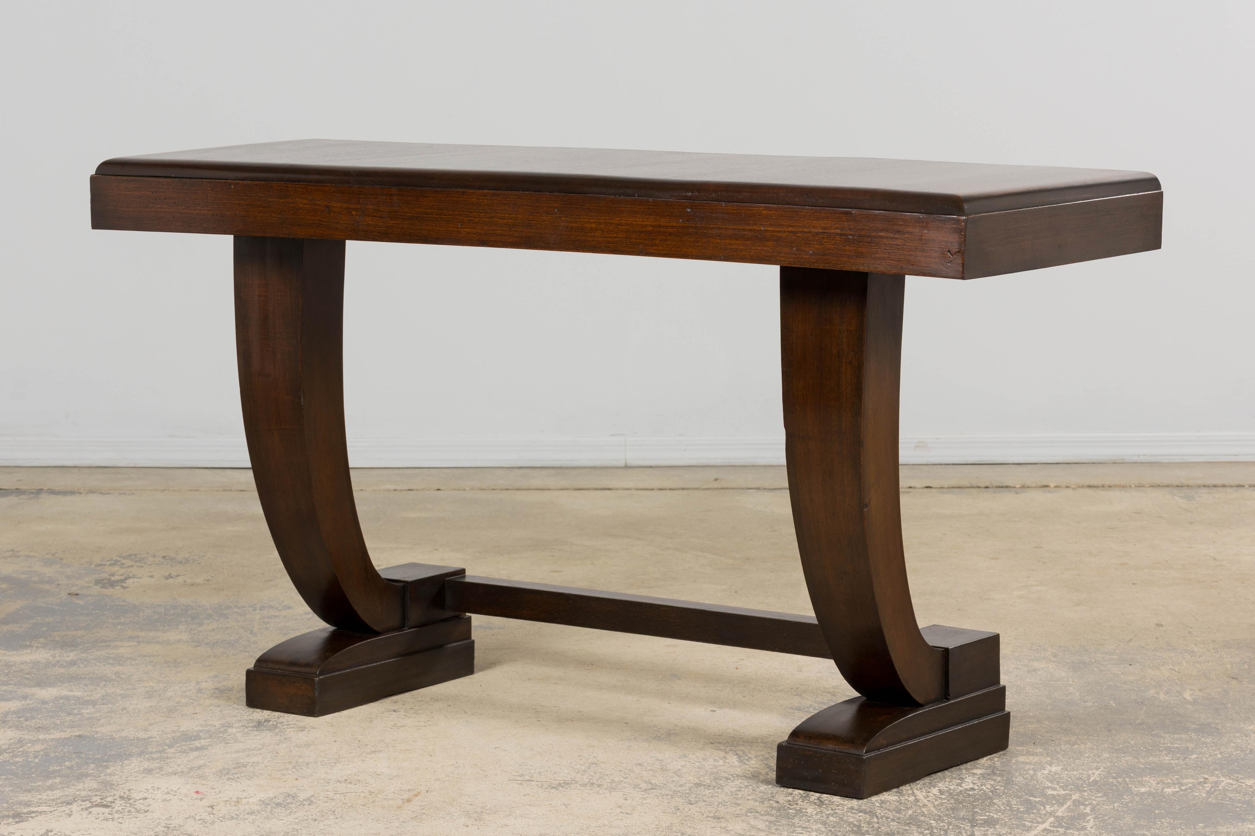1930s French Art Deco Mahogany Console Table For Sale 9