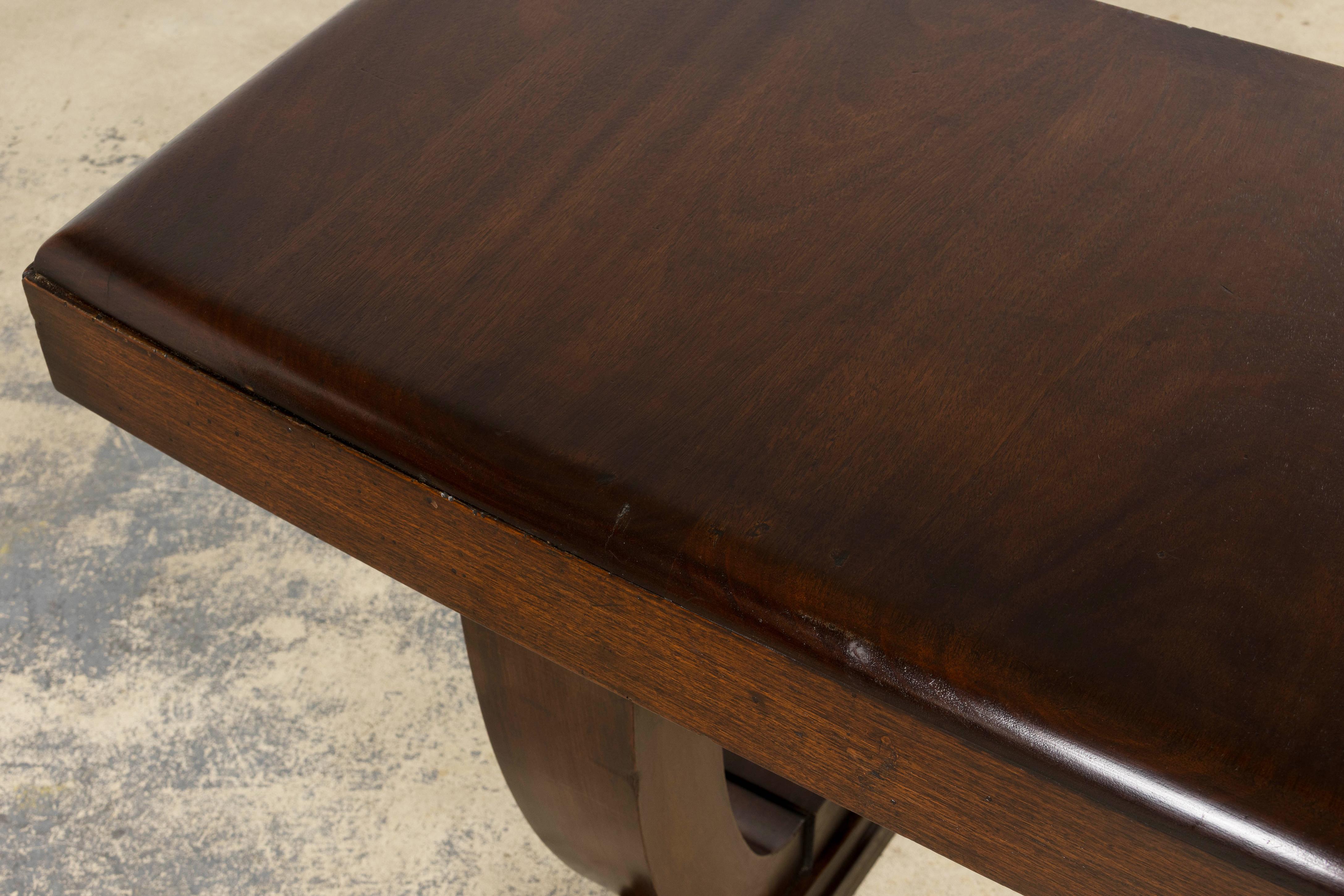 1930s French Art Deco Mahogany Console Table For Sale 10