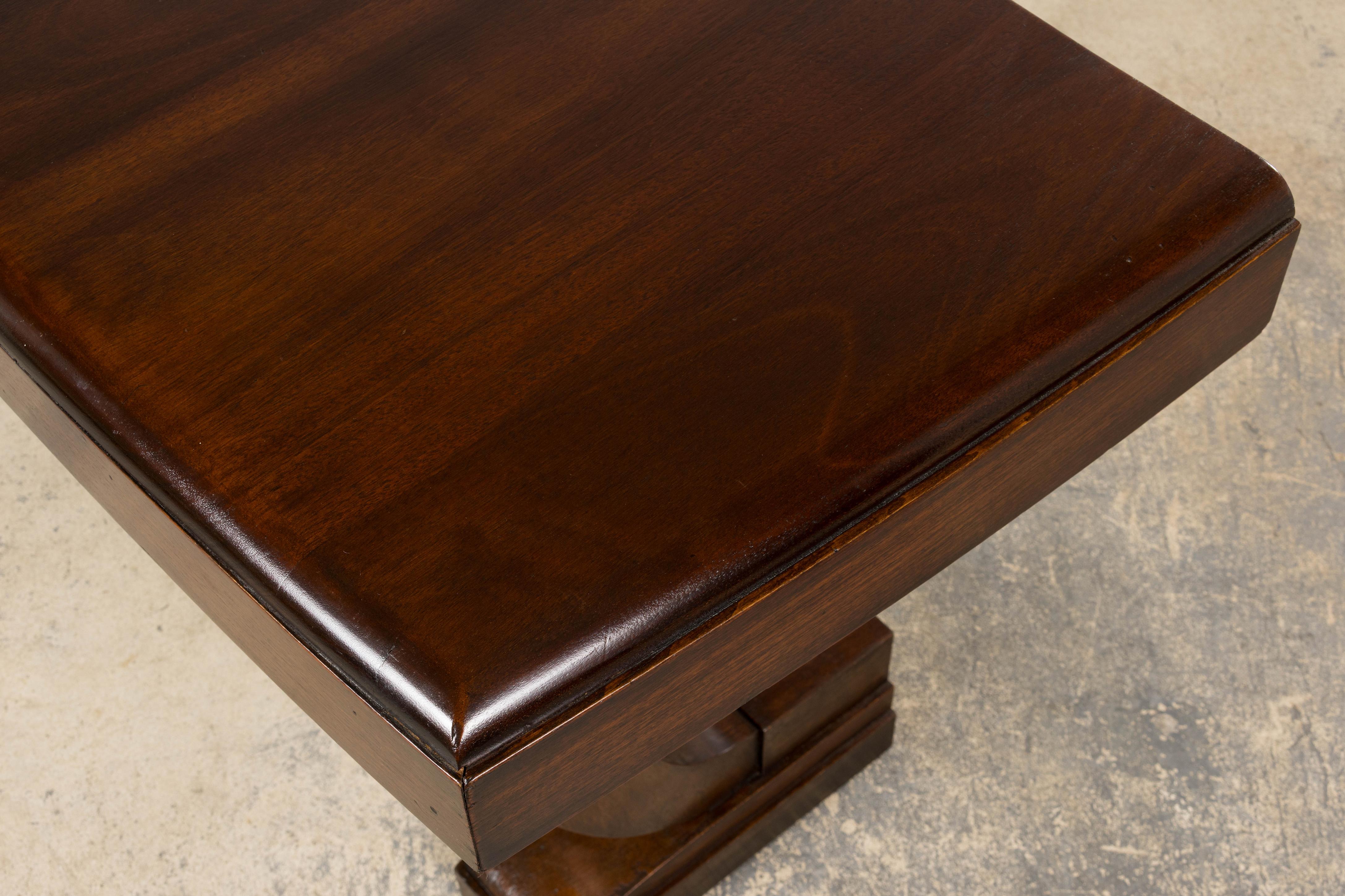 1930s French Art Deco Mahogany Console Table en venta 8