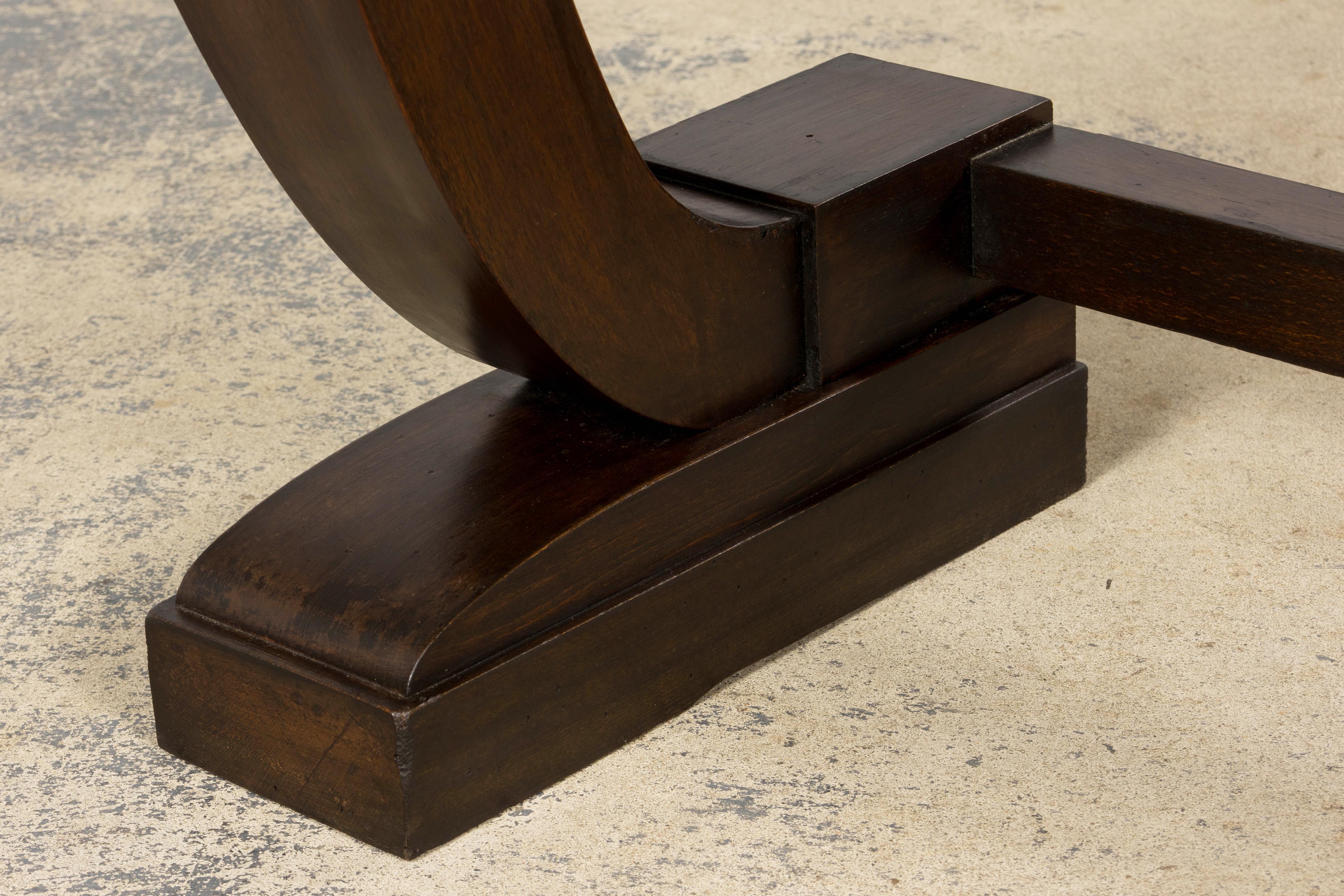 1930s French Art Deco Mahogany Console Table For Sale 12