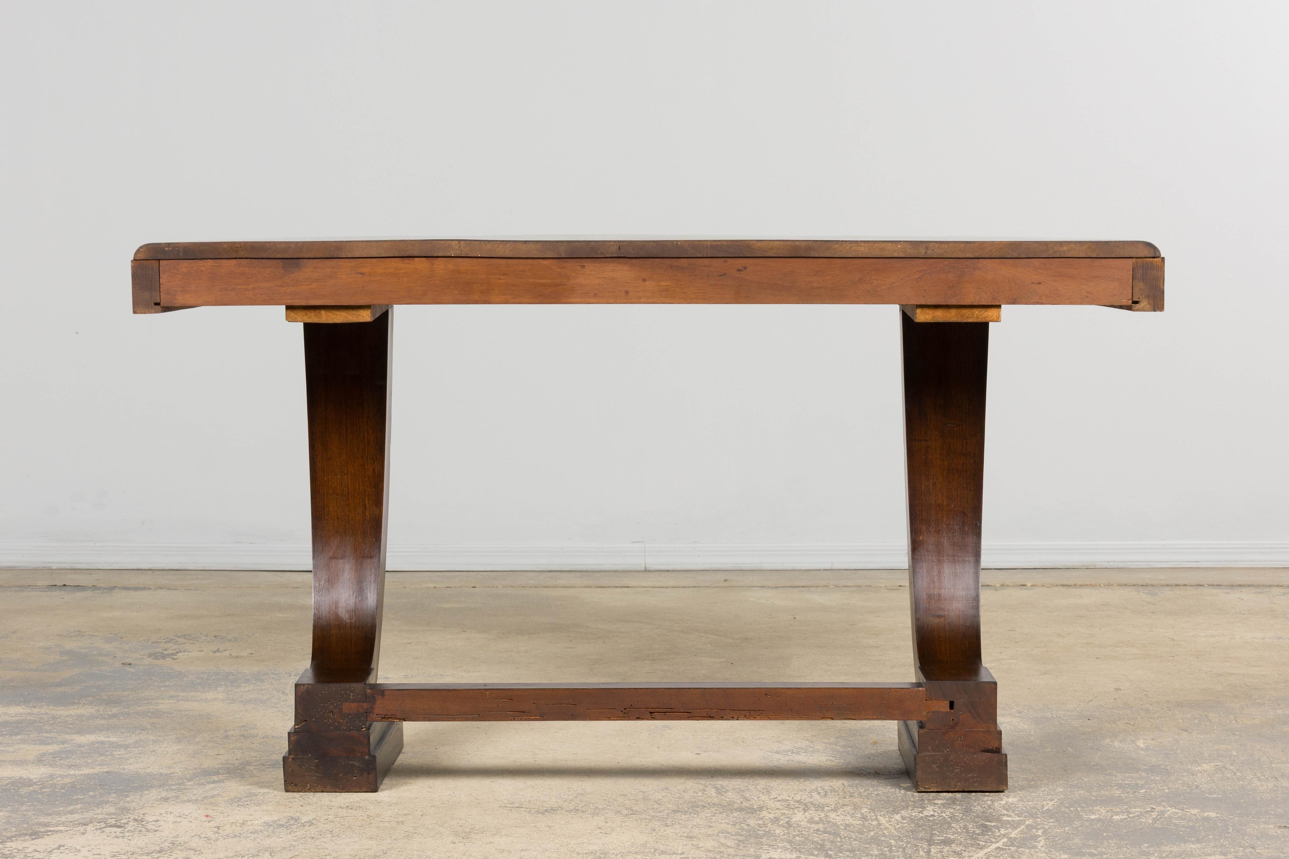 1930s French Art Deco Mahogany Console Table For Sale 14