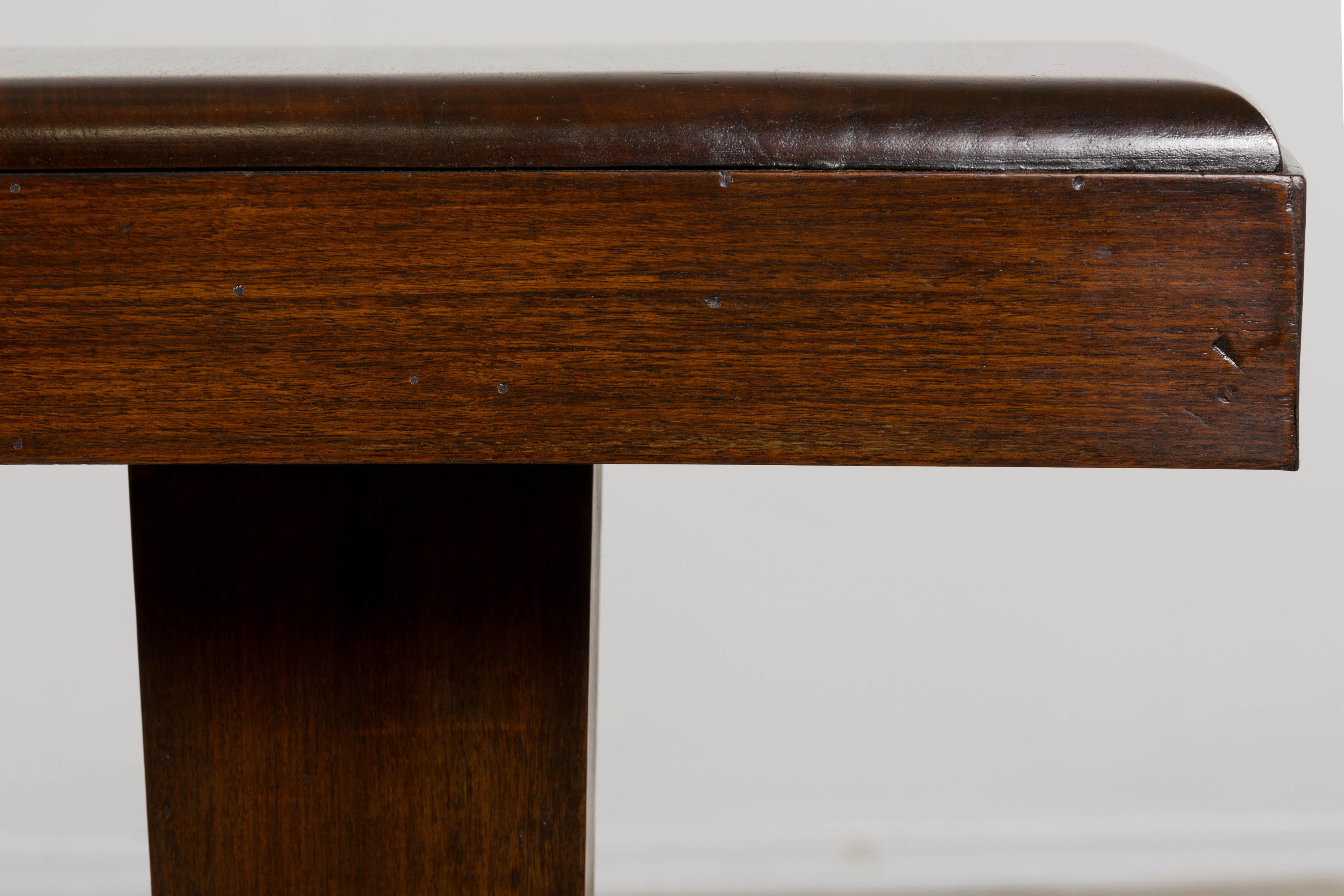 Hand-Crafted 1930s French Art Deco Mahogany Console Table For Sale