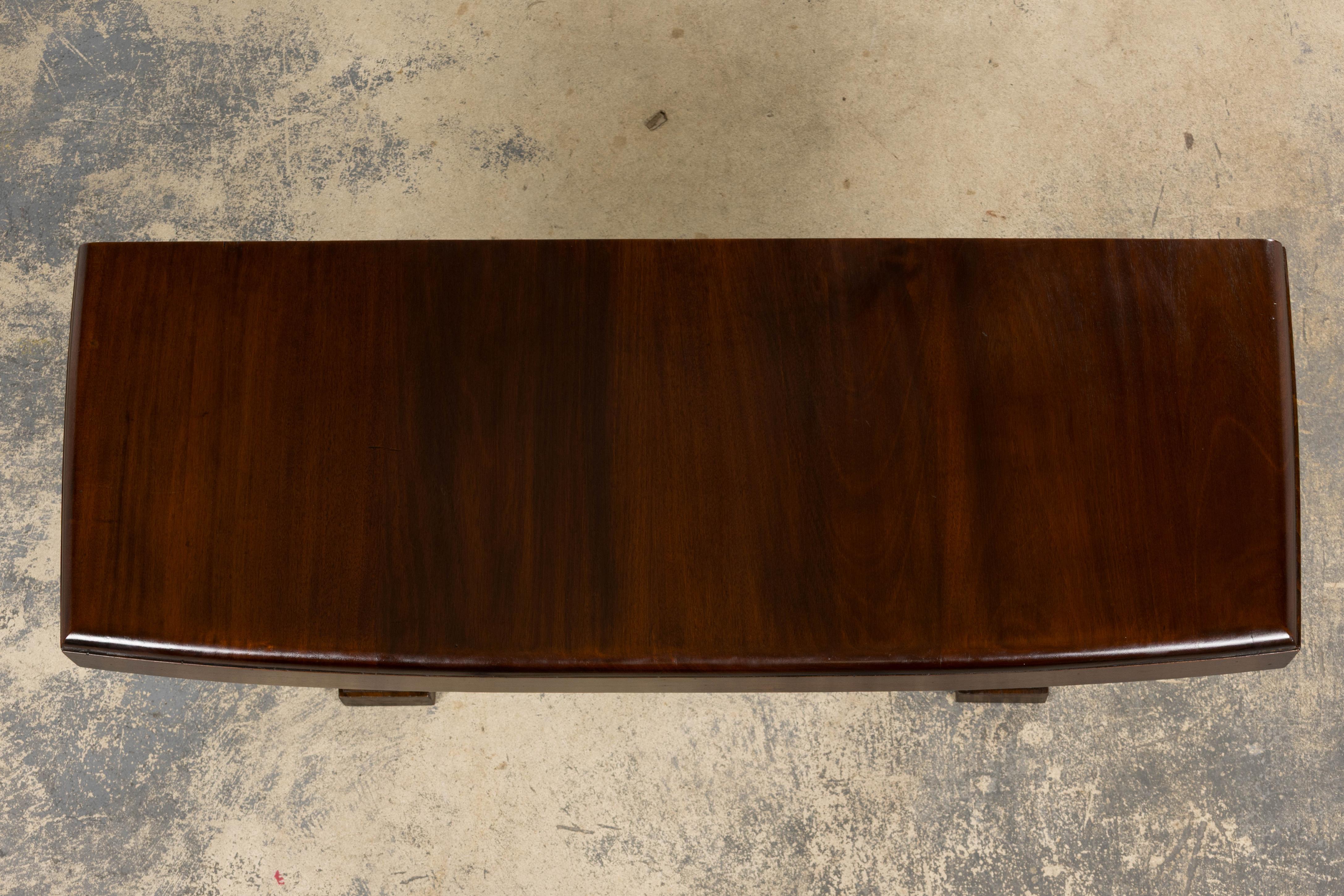 1930s French Art Deco Mahogany Console Table Francés en venta