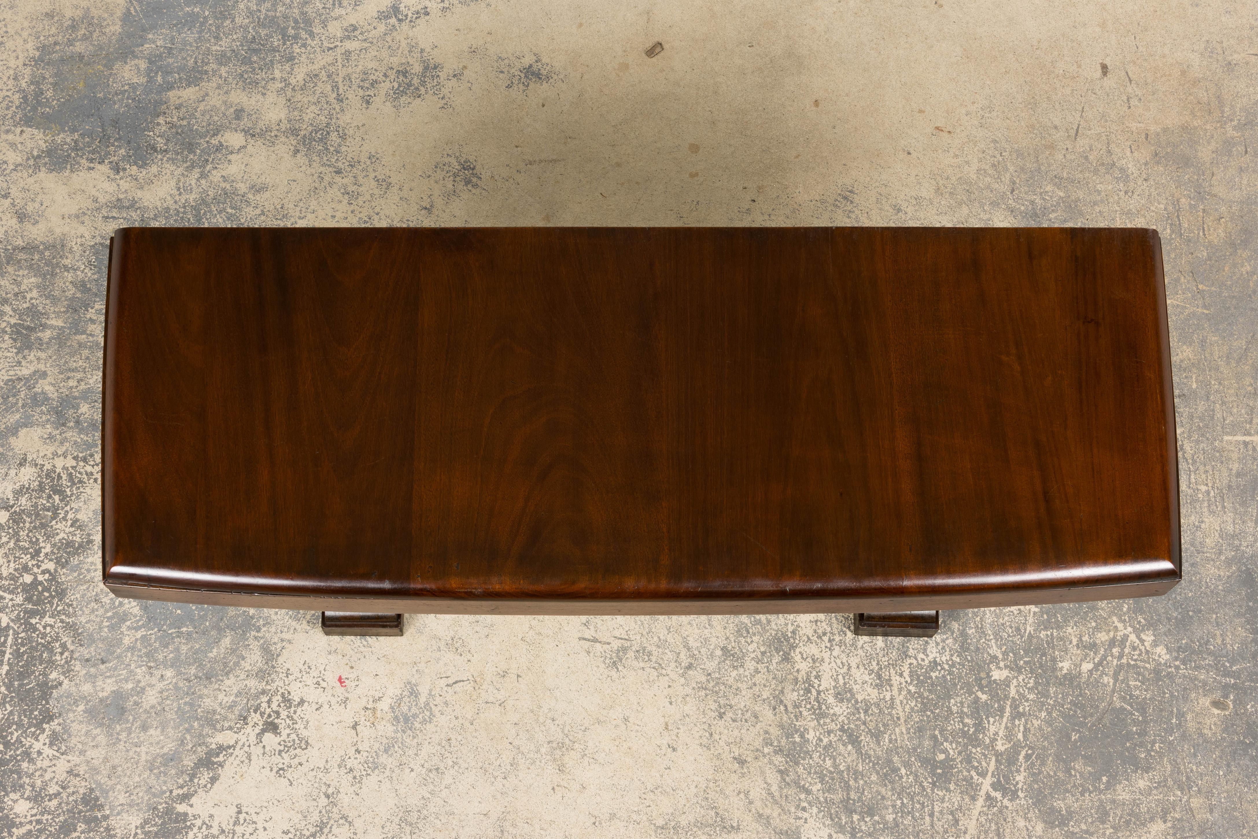1930s French Art Deco Mahogany Console Table In Good Condition For Sale In Astoria, NY