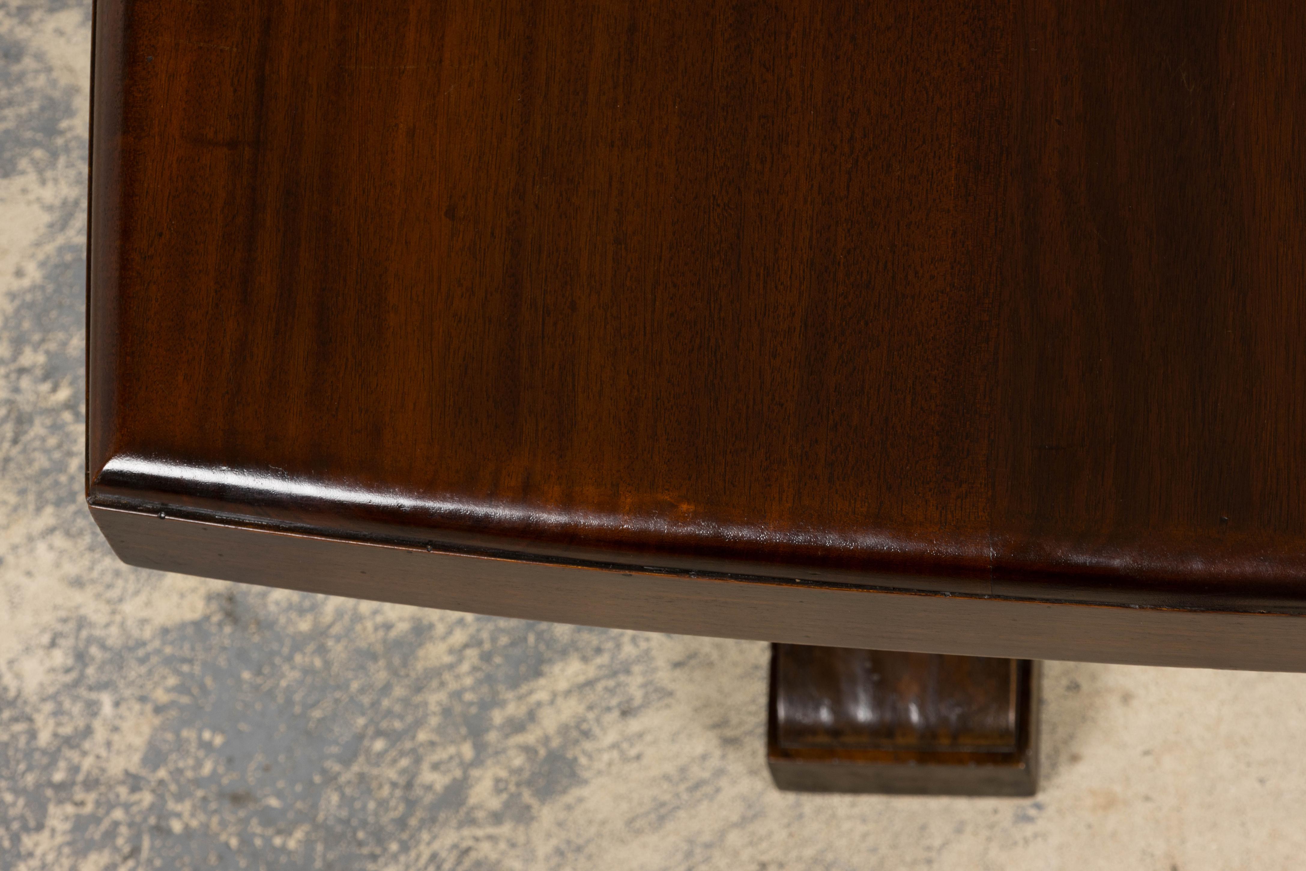 1930s French Art Deco Mahogany Console Table en Bueno estado para la venta en Astoria, NY