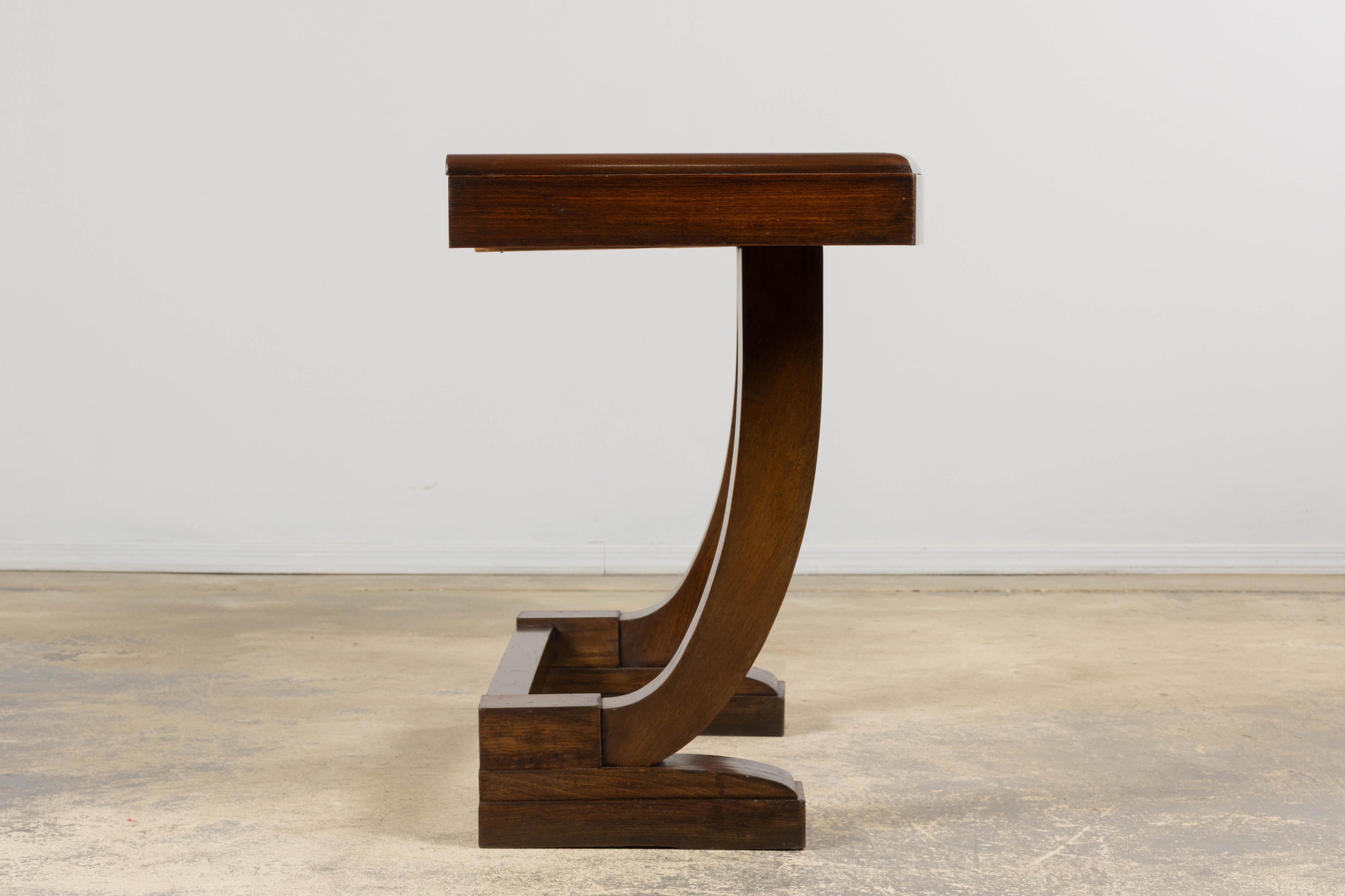 1930s French Art Deco Mahogany Console Table siglo XX en venta