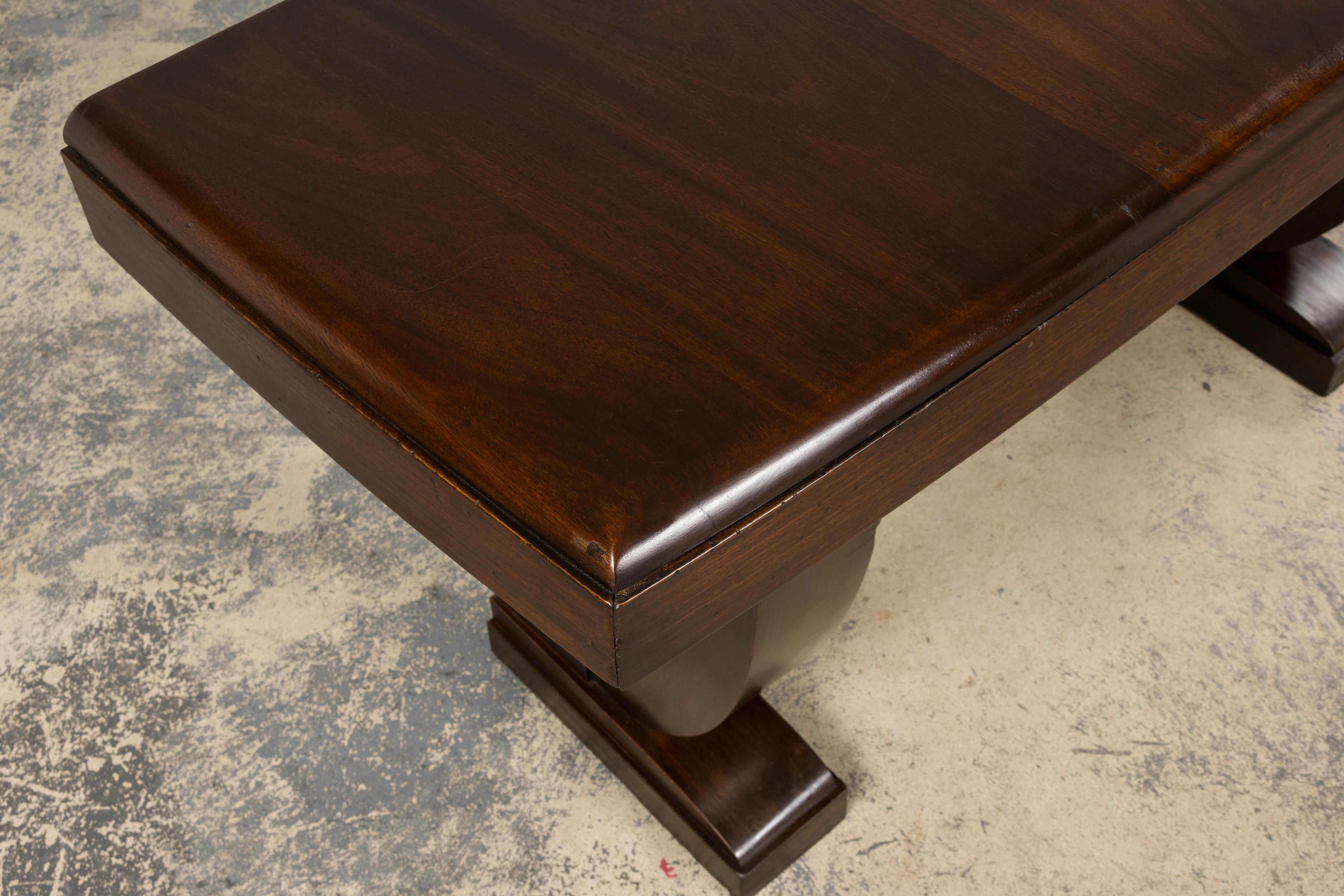 1930s French Art Deco Mahogany Console Table For Sale 2