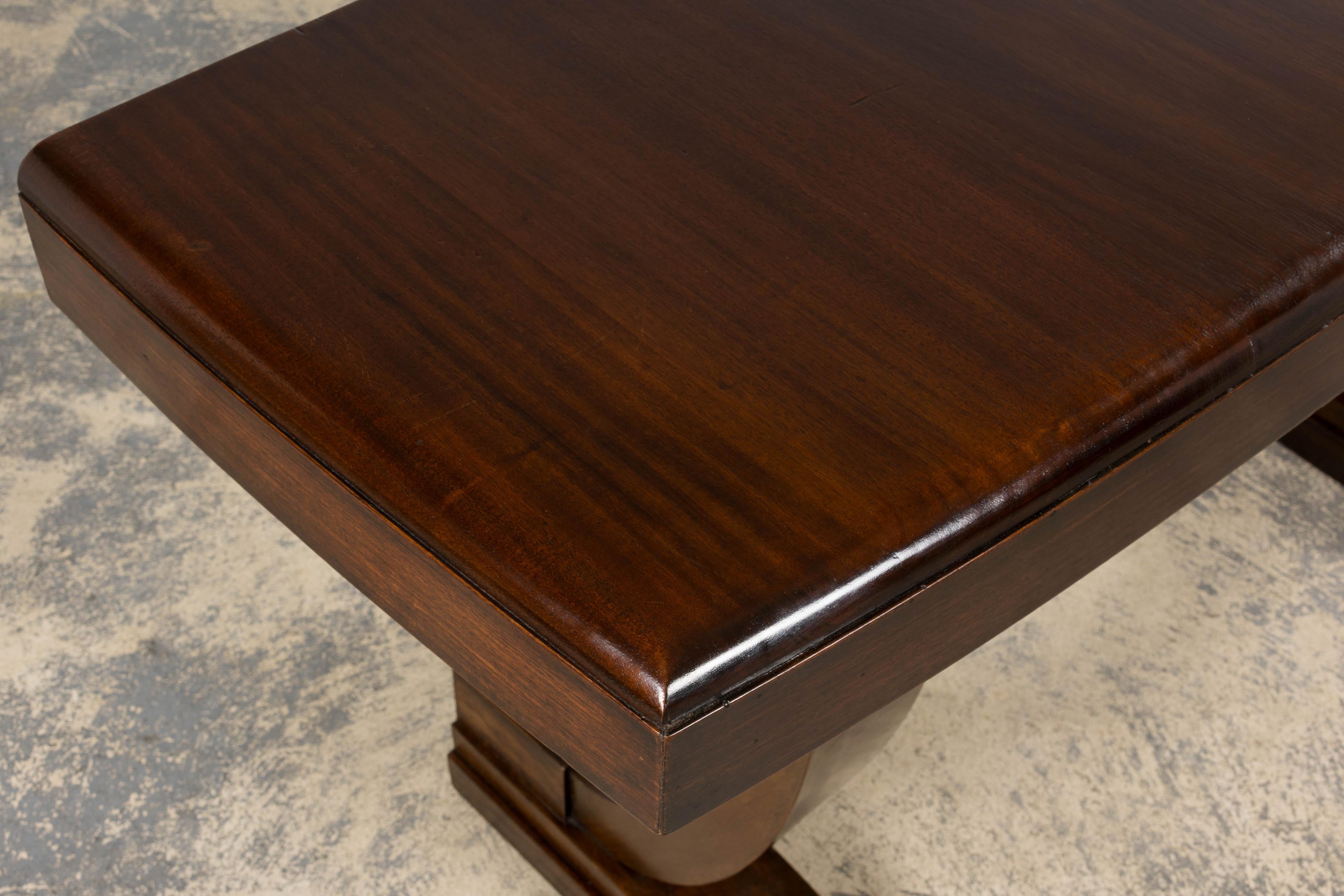 1930s French Art Deco Mahogany Console Table Caoba en venta