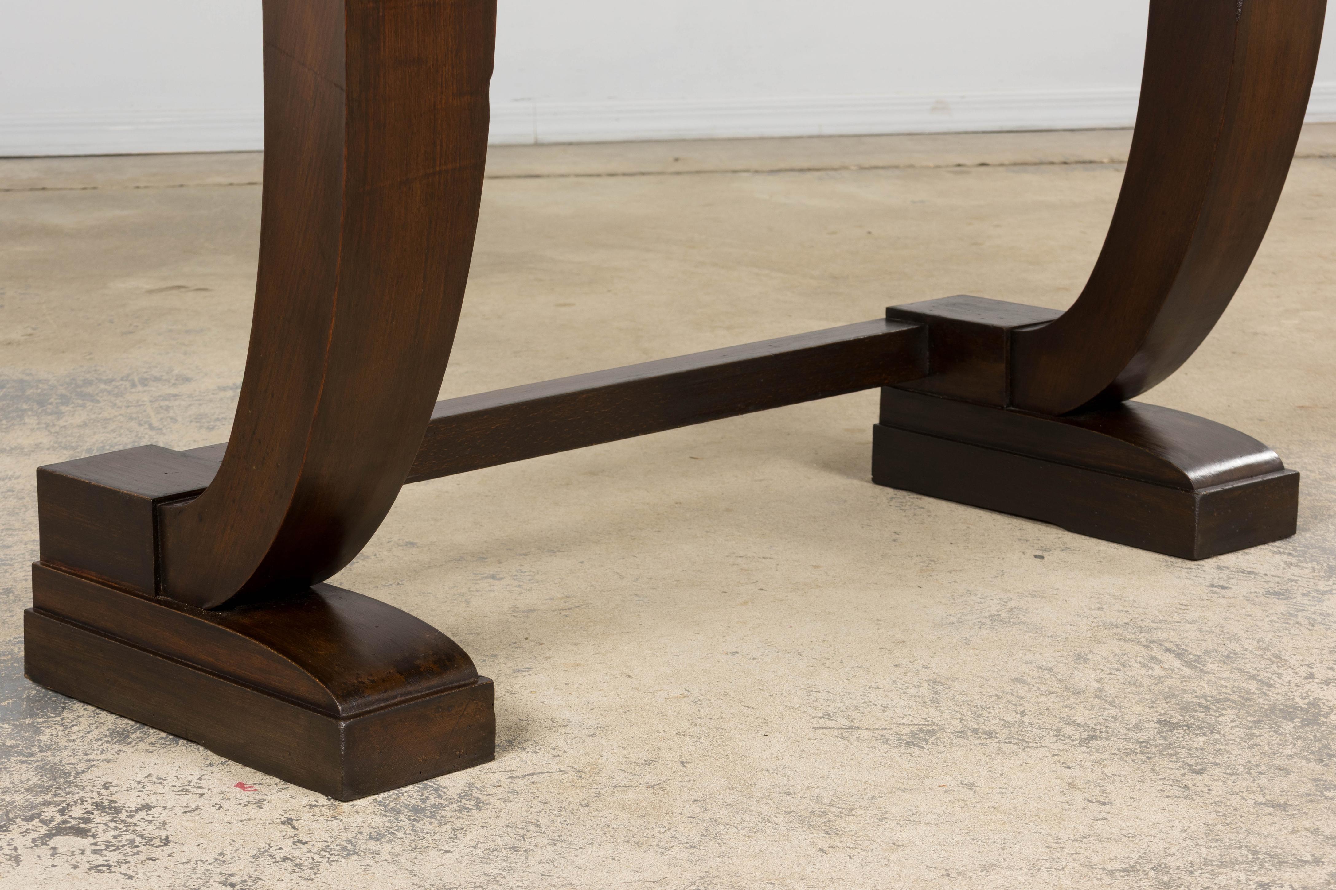 1930s French Art Deco Mahogany Console Table For Sale 3