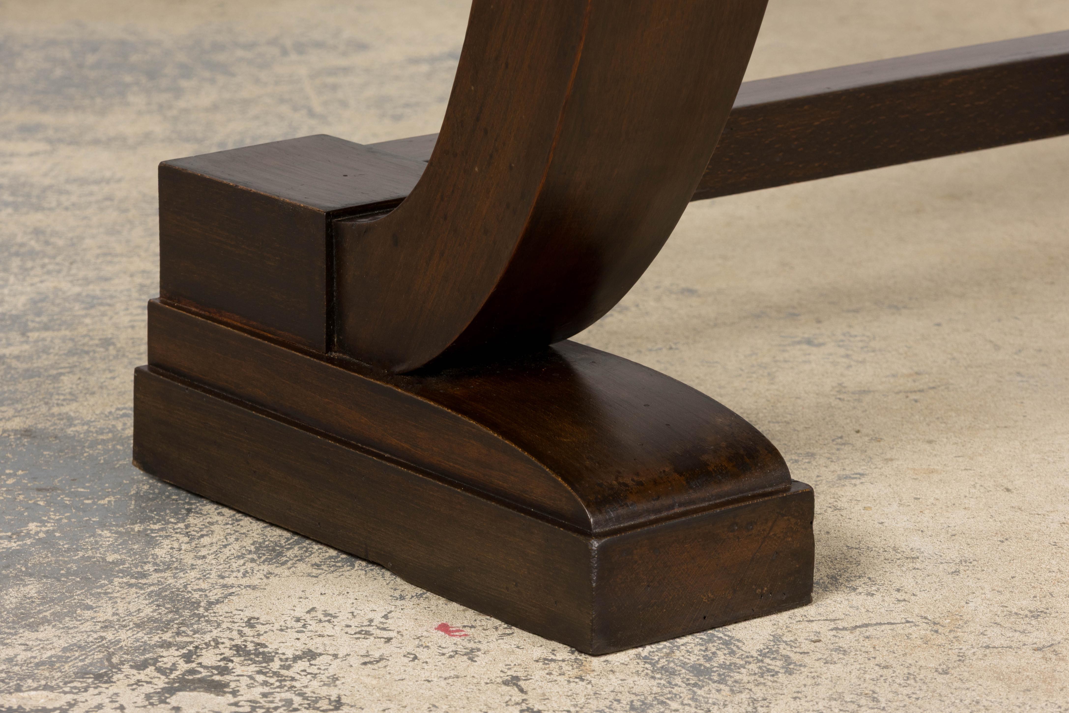 1930s French Art Deco Mahogany Console Table For Sale 4