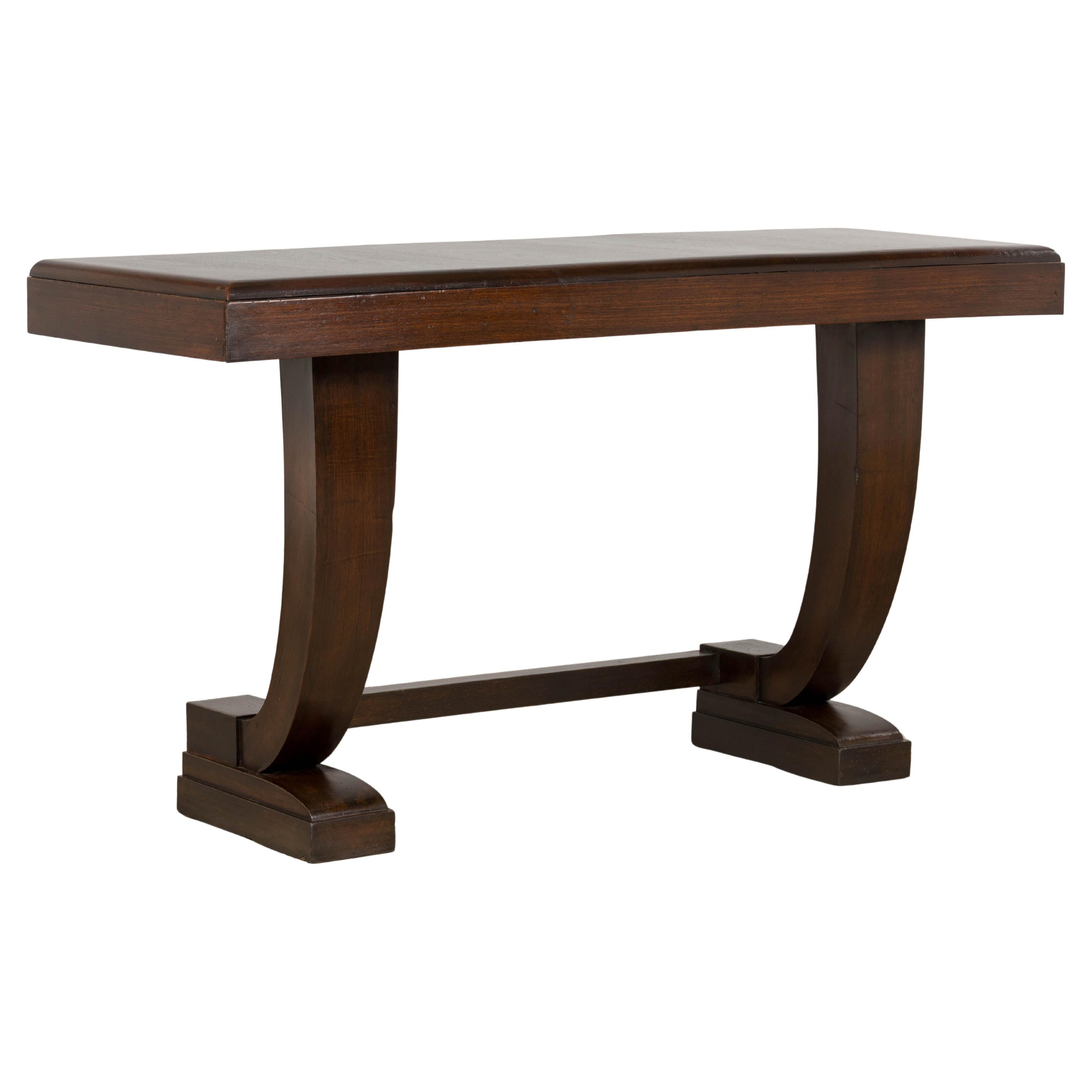 1930s French Art Deco Mahogany Console Table