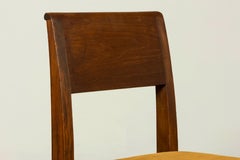 French Art Deco Side Chair in Mahogany & Velvet, 1930s