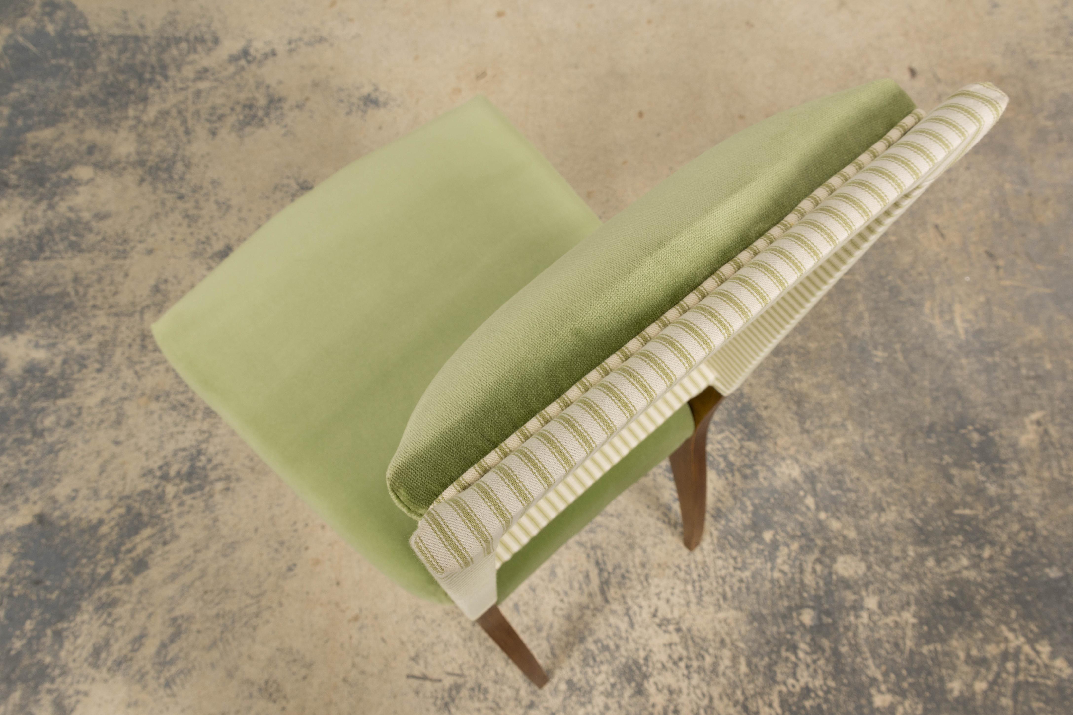 Sedie da pranzo francesi Art Deco degli anni '30 in acero con velluto Greene & Greene - set di 6 in vendita 6