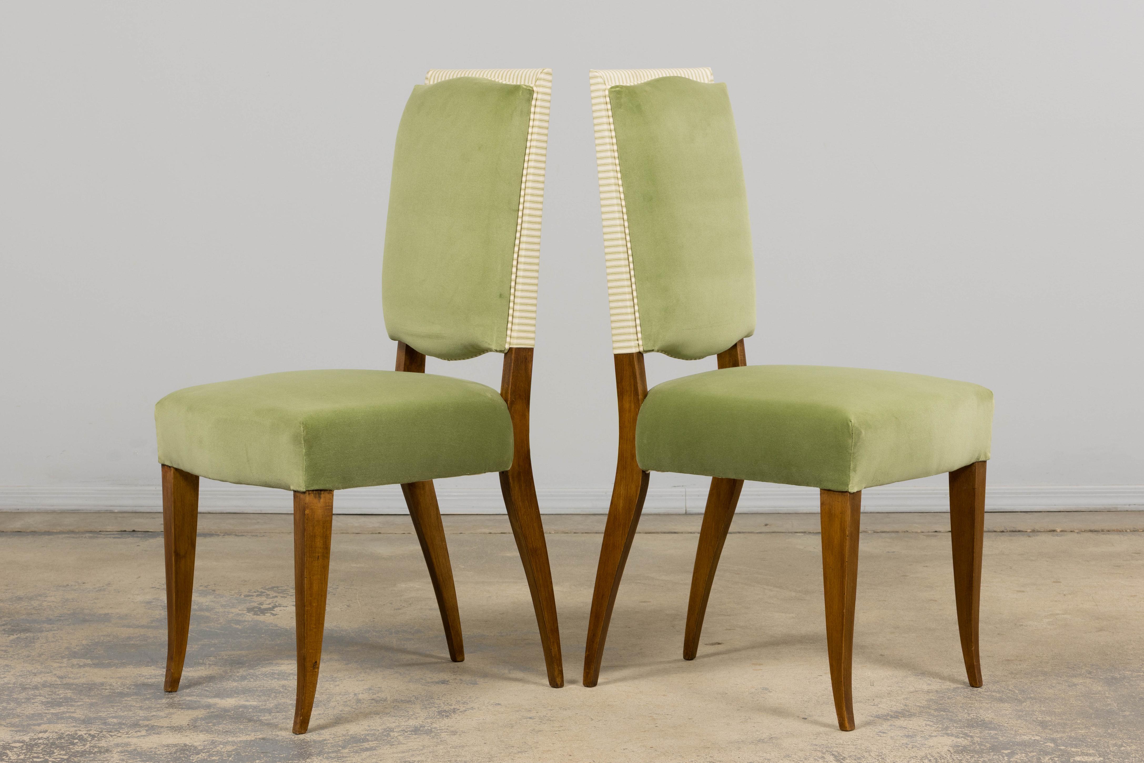 Sedie da pranzo francesi Art Deco degli anni '30 in acero con velluto Greene & Greene - set di 6 in vendita 8