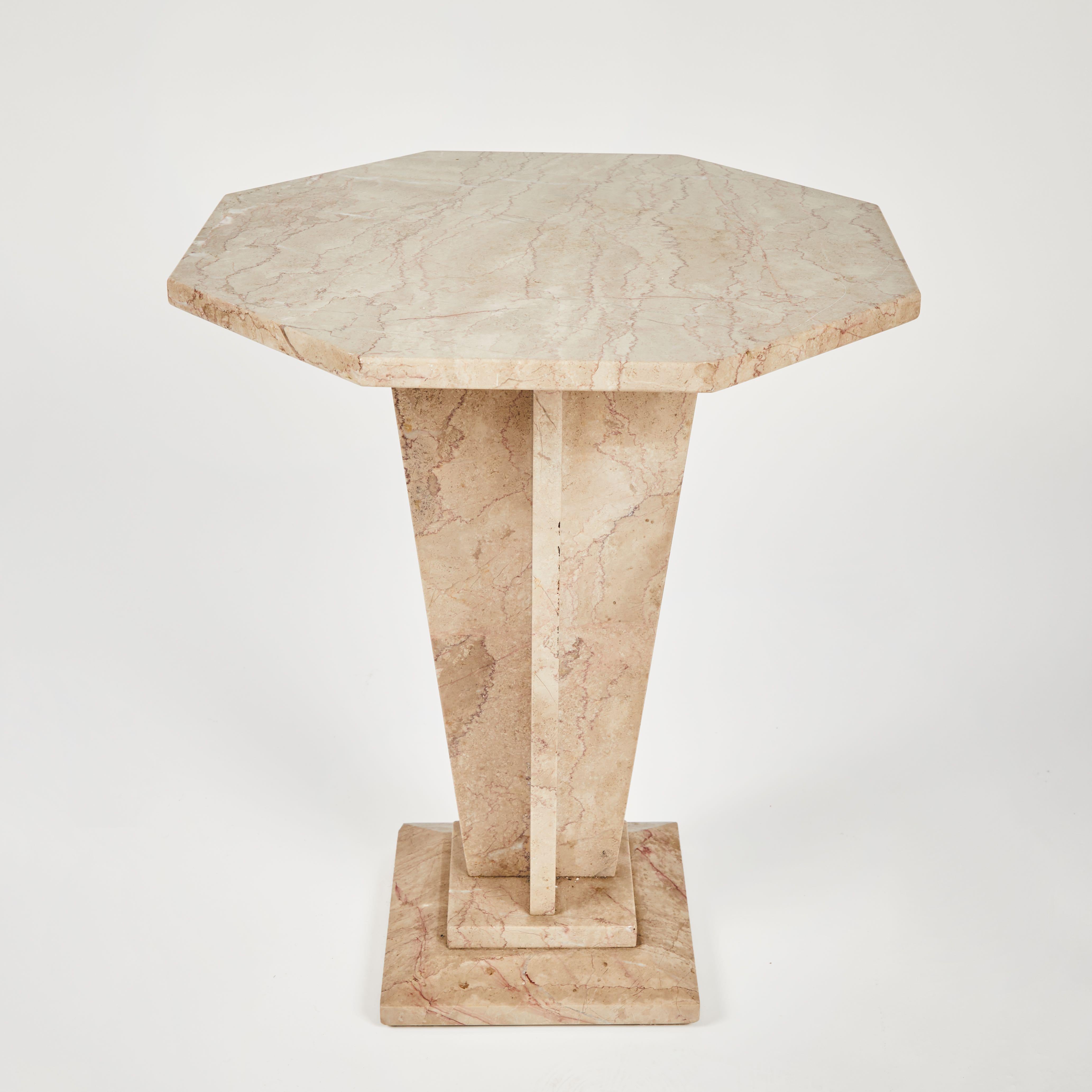 1930s French art deco marble side, end, or coffee table. 