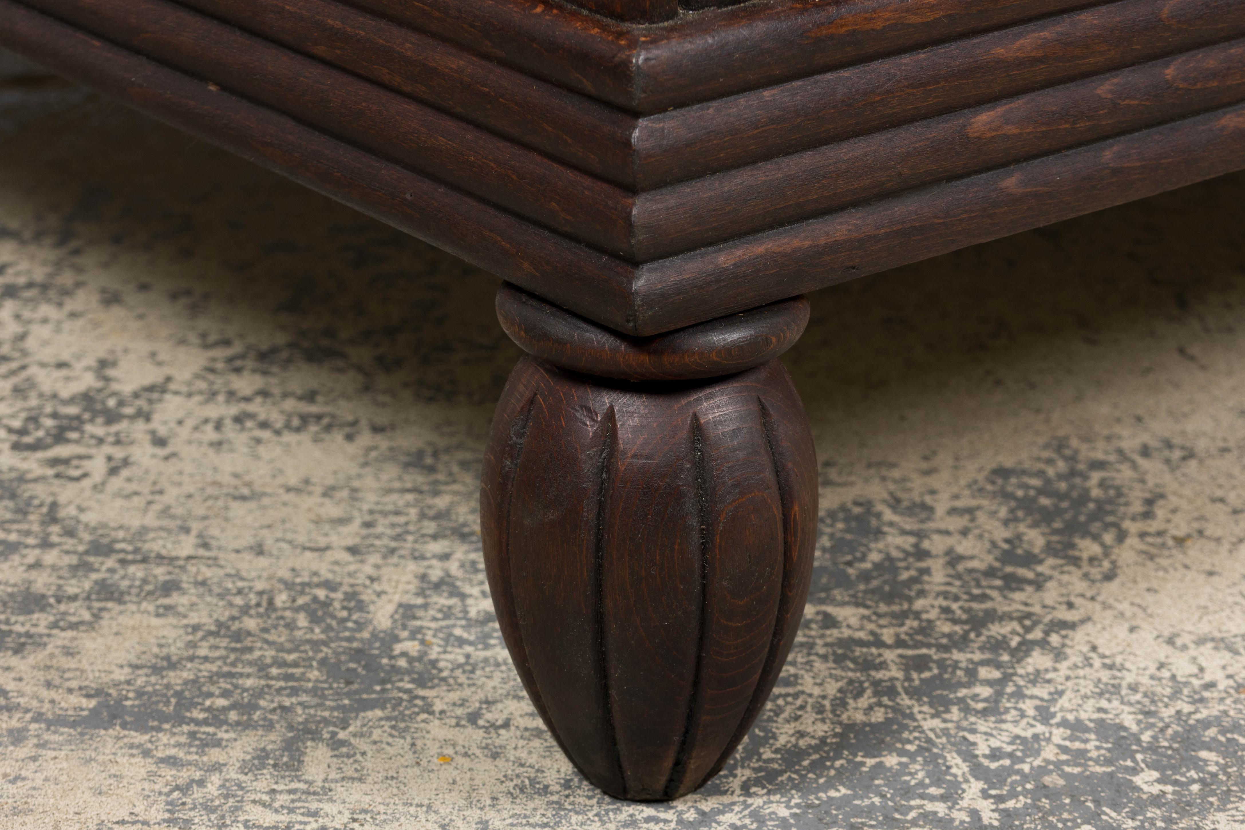 Canape francese Art Déco anni '30 in Oak in ecopelle in vendita 5