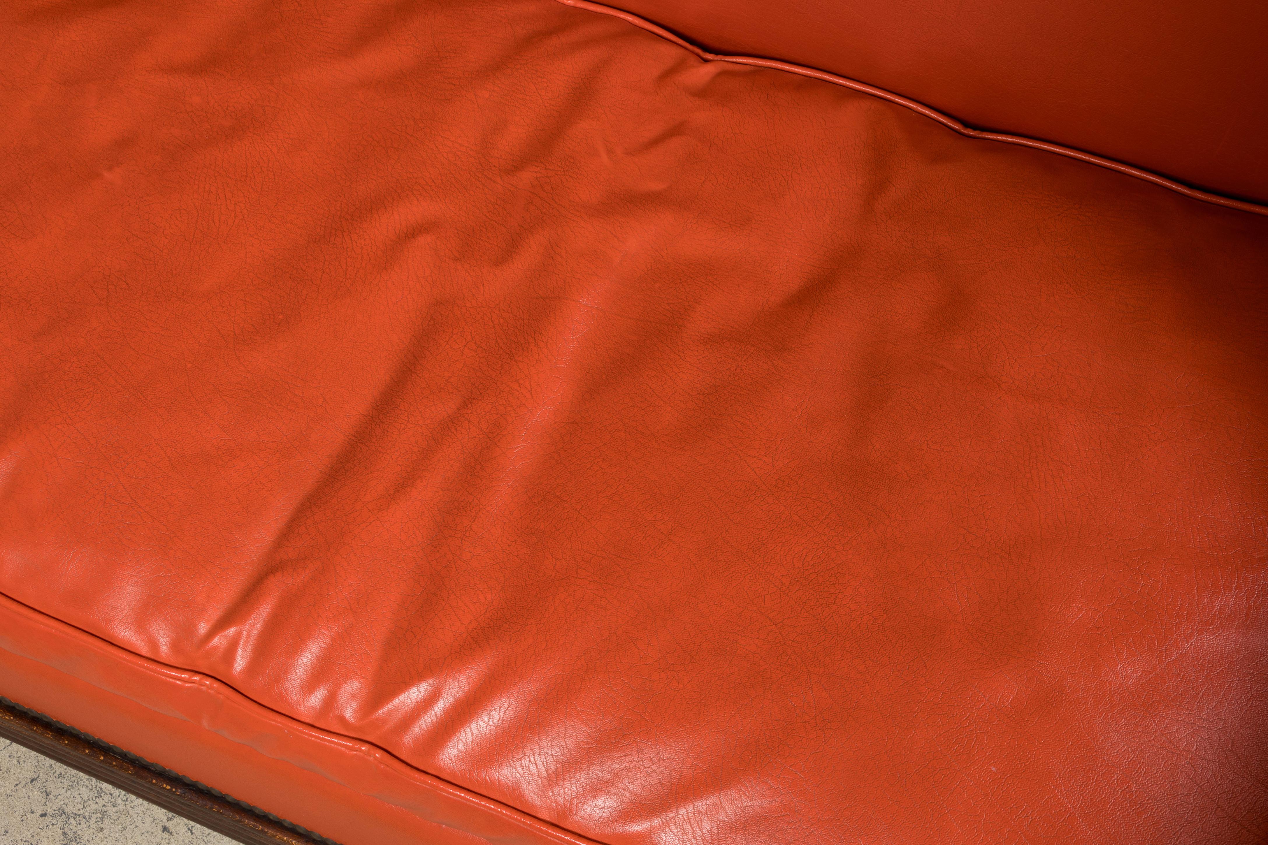 Canape francese Art Déco anni '30 in Oak in ecopelle in vendita 11