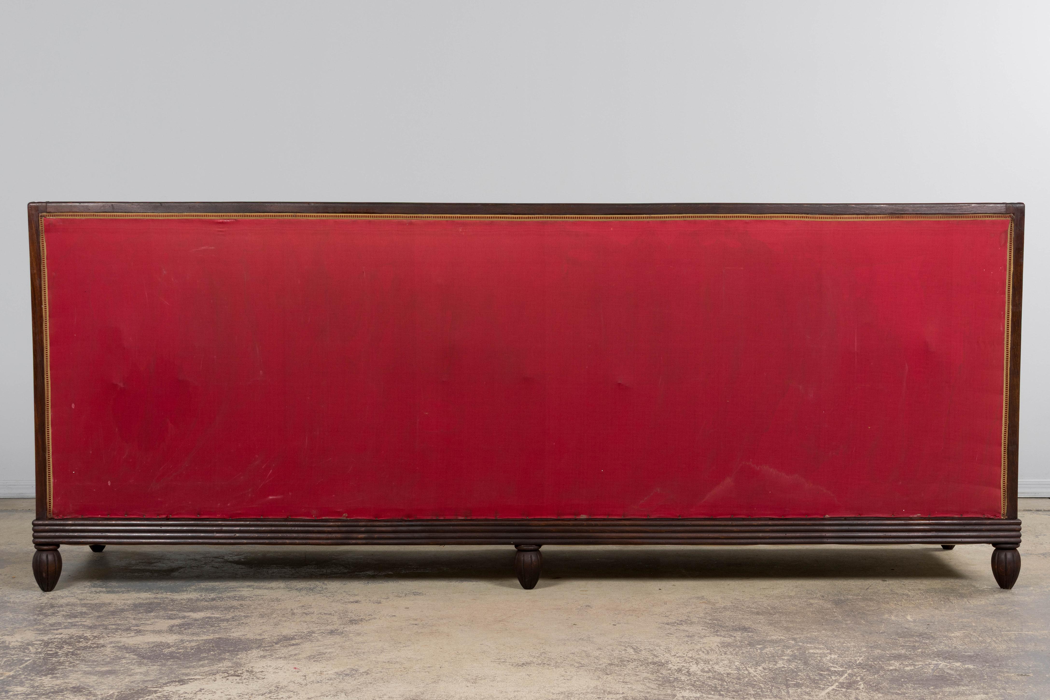 Canape francese Art Déco anni '30 in Oak in ecopelle in vendita 13